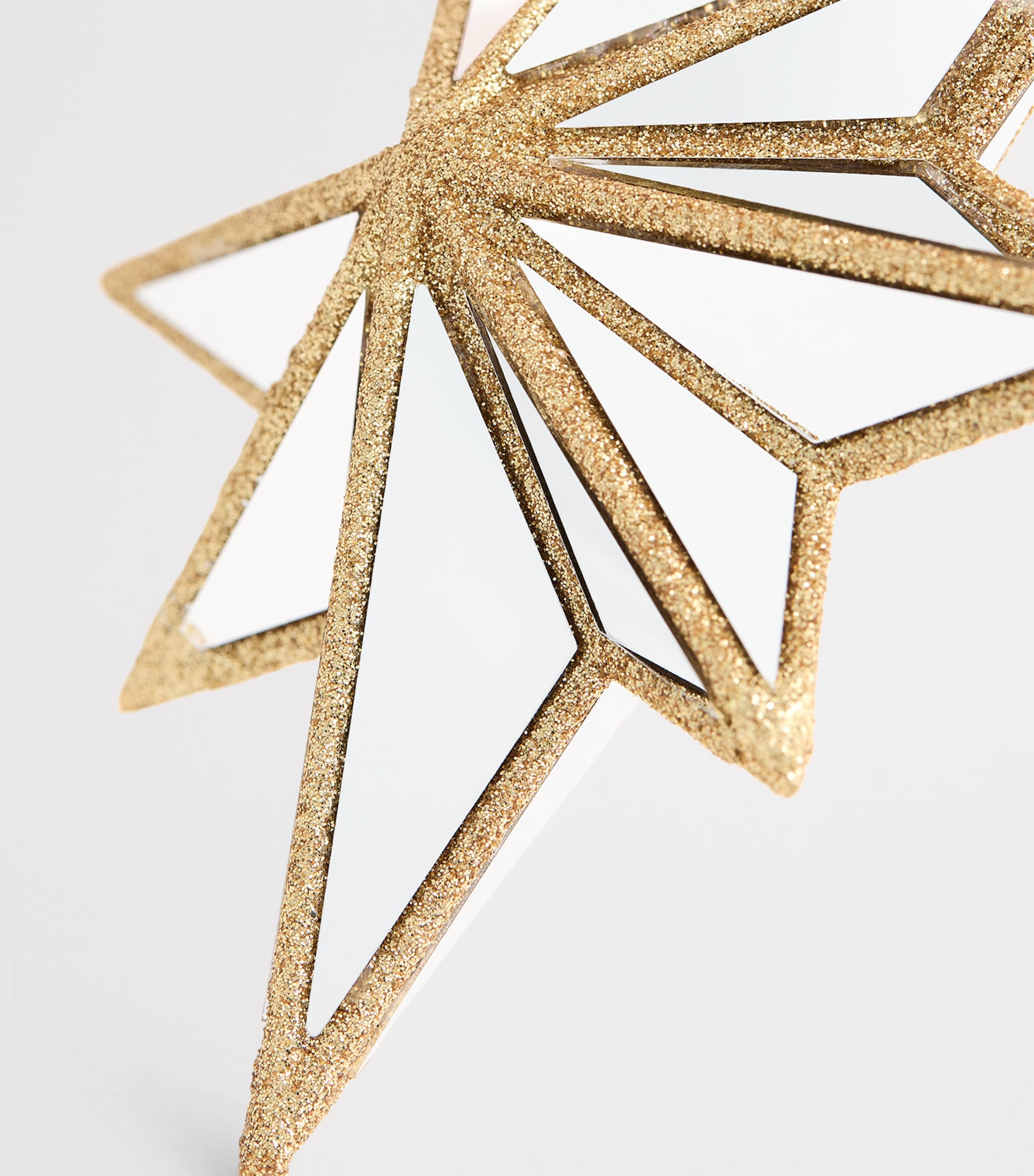 Harrods Mirrored Star Tree Decoration Gold Image 2