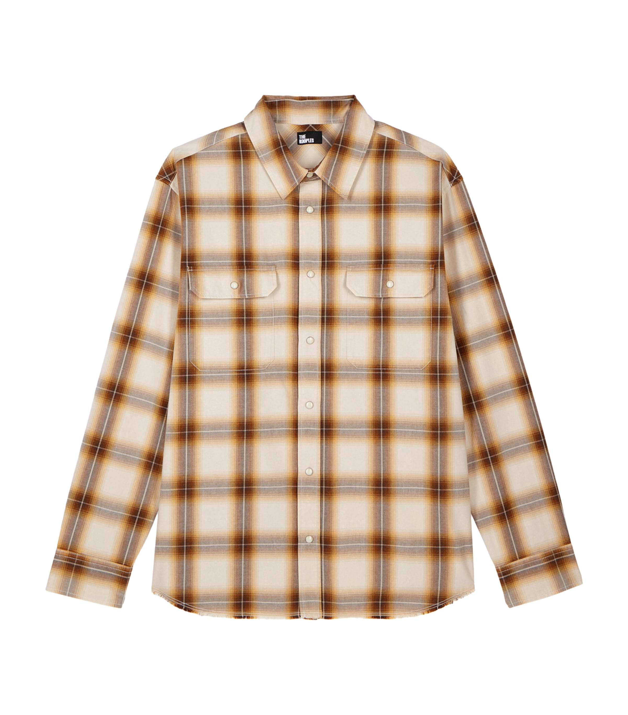 Shop The Kooples Cotton Check Shirt In Brown