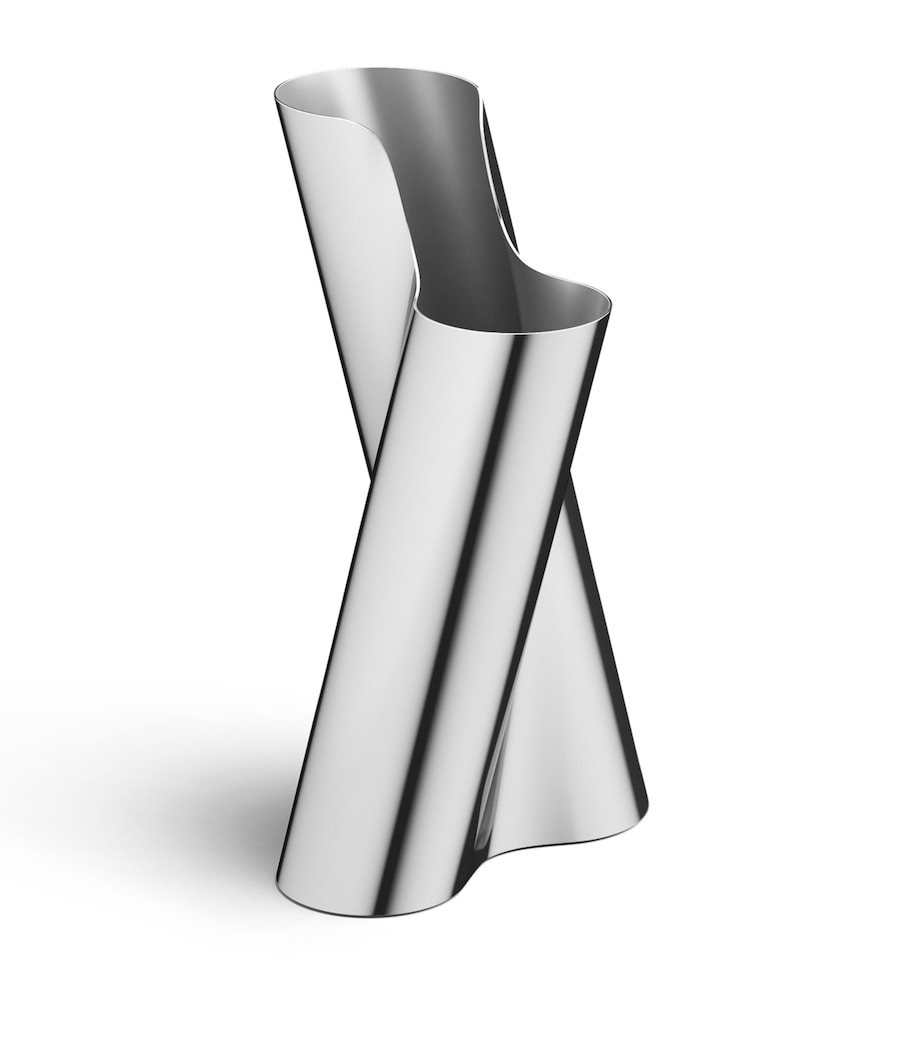 Large Stainless Steel Lituus Vase (34cm) SILVER Image 1