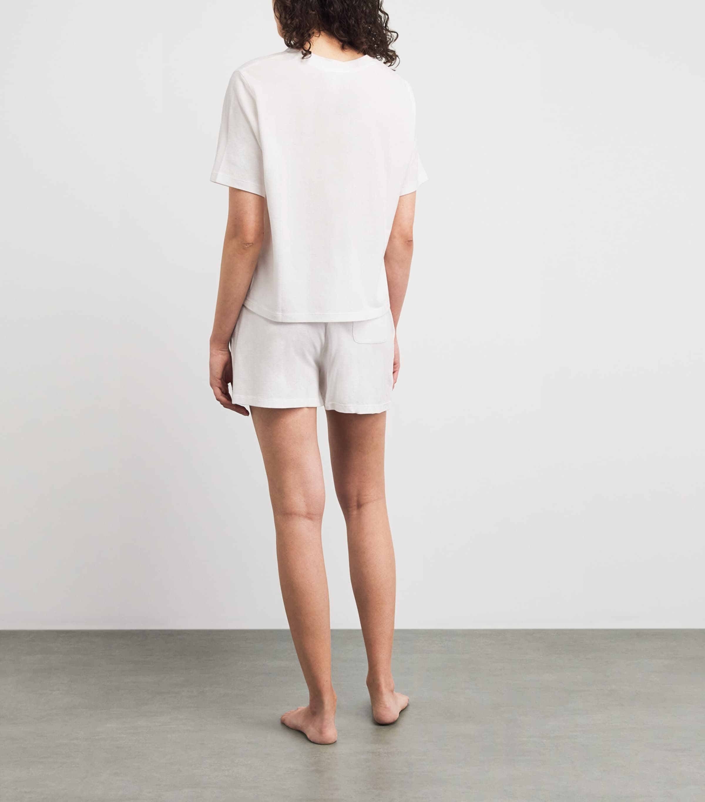 Polo Ralph Lauren Womens Cotton-Modal Short Pyjama Set White Cloud Image 4