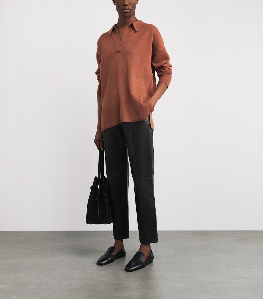 Yves Salomon Womens Lambskin Straight Tailored Trousers Image 2