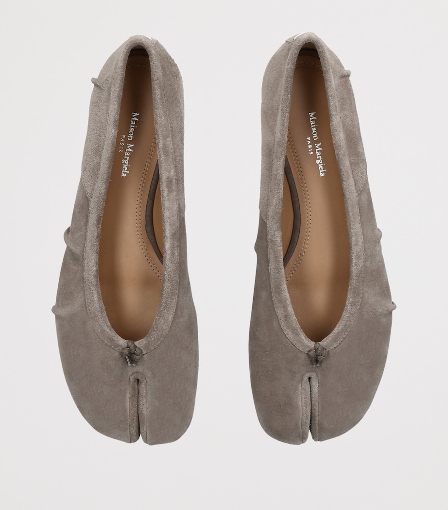 Maison Margiela Suede Tabi Ballet Flats Taupe Image 3