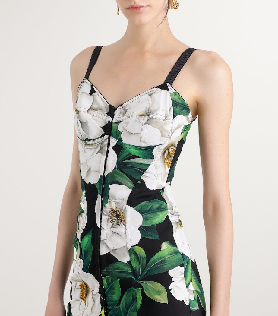 Silk-Blend Floral Midi Dress HN5JB-GARDENIA F.NER Image 3