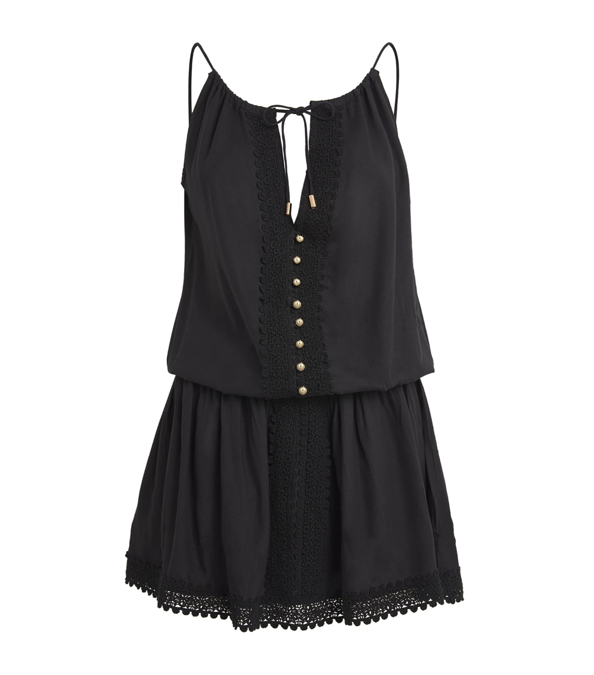 Shop Melissa Odabash Shirred-detail Chelsea Mini Dress In Black
