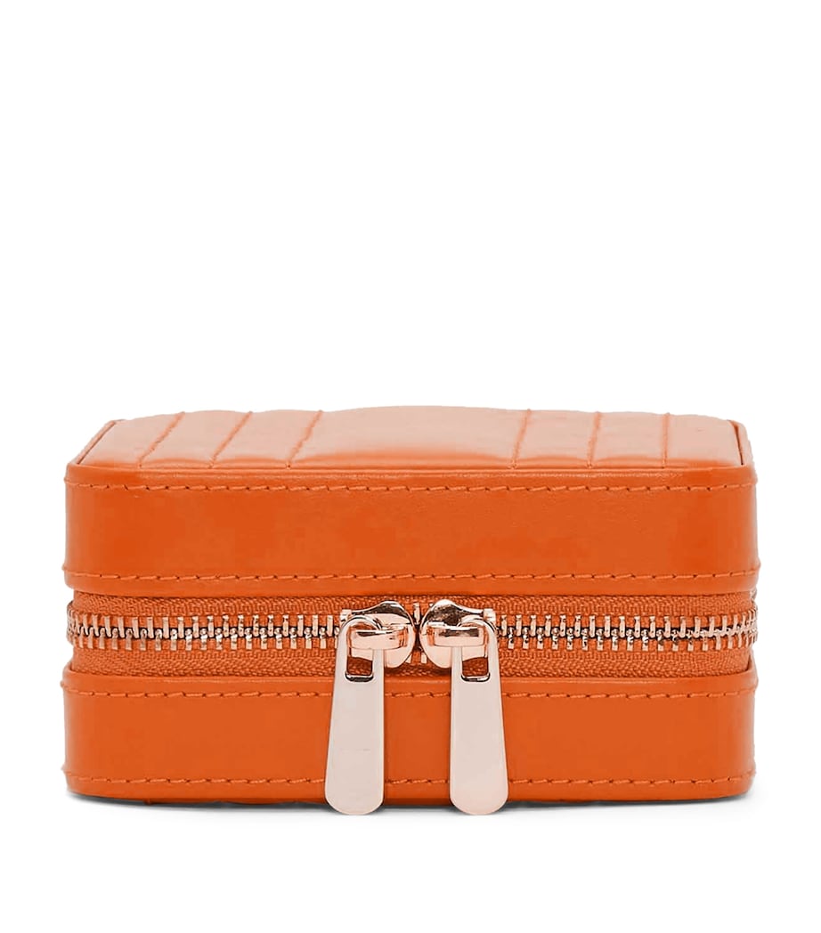 Small Leather Maria Jewellery Case TANGERINE Image 1