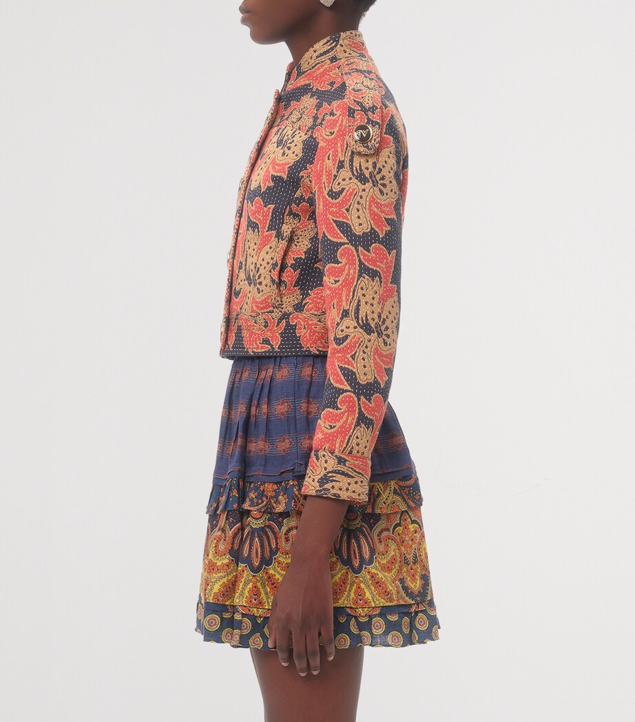 Cotton-Blend Floral Jacquard Jacket QPL Image 3