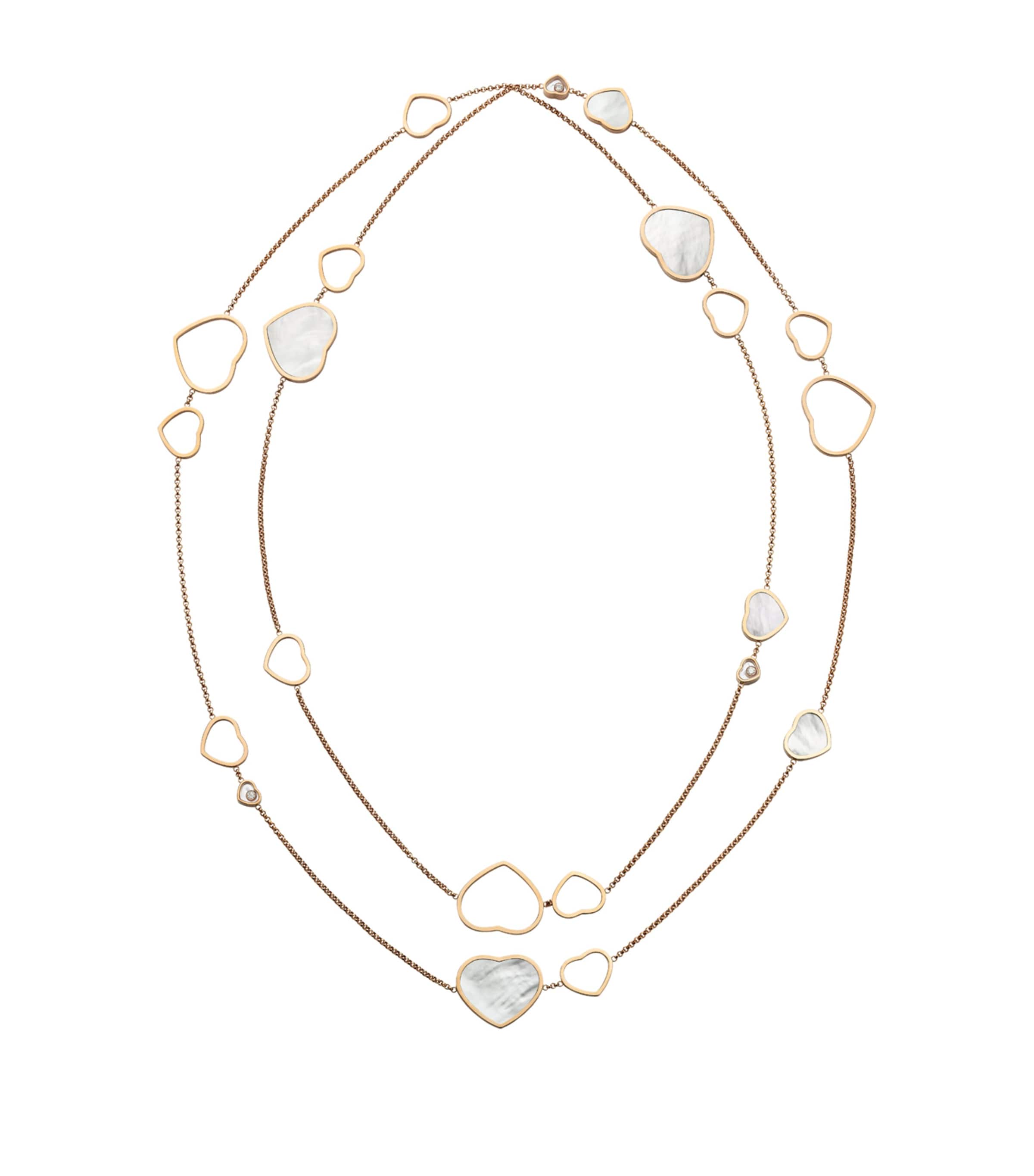 Chopard Rose Gold And Diamond Happy Hearts Sautoir Necklace Rose Gold Image 1
