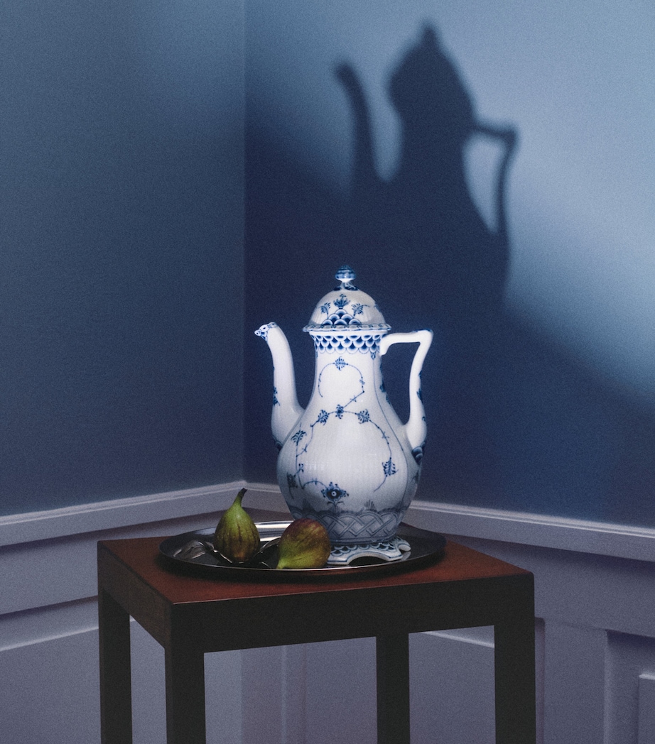 Royal Copenhagen Blue Fluted Full Lace Coffee Pot (1.5L) Blue Image 2