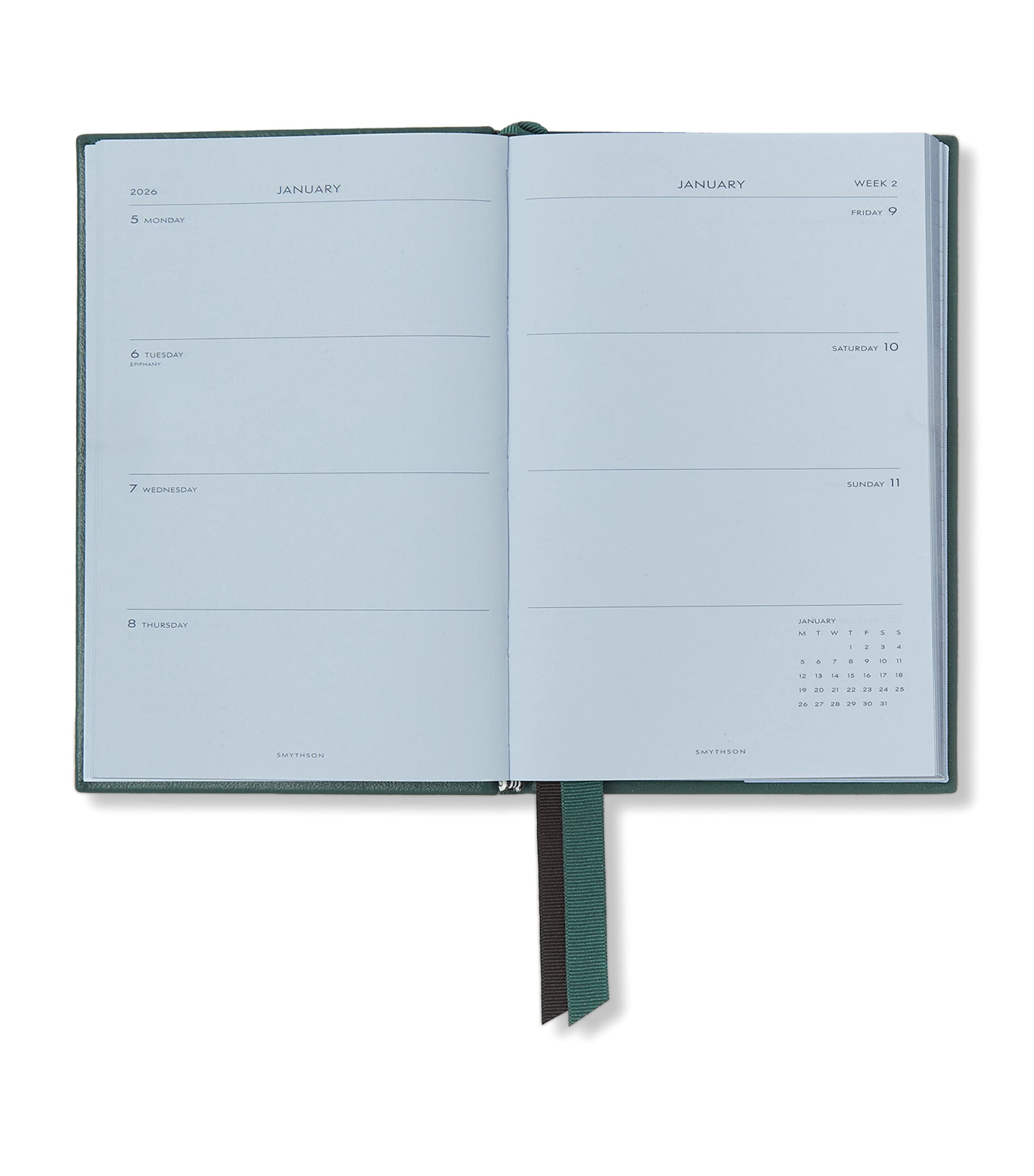 Grained Lambskin Chelsea Diary FOREST GREEN Image 2