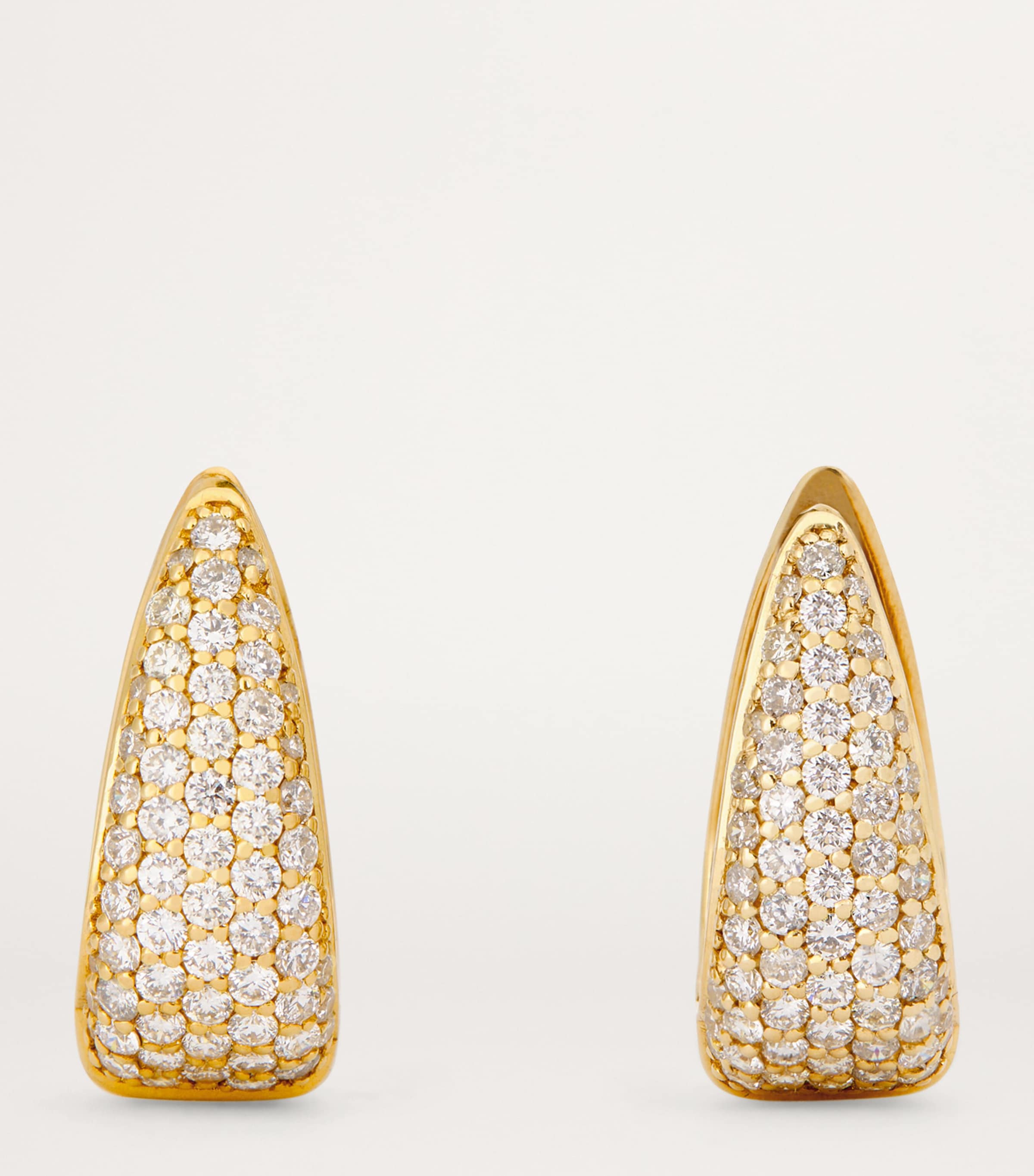 Mini Yellow Gold and Diamond Edith Elongated Teardrop Huggie Earrings YELLOW GOLD Image 3