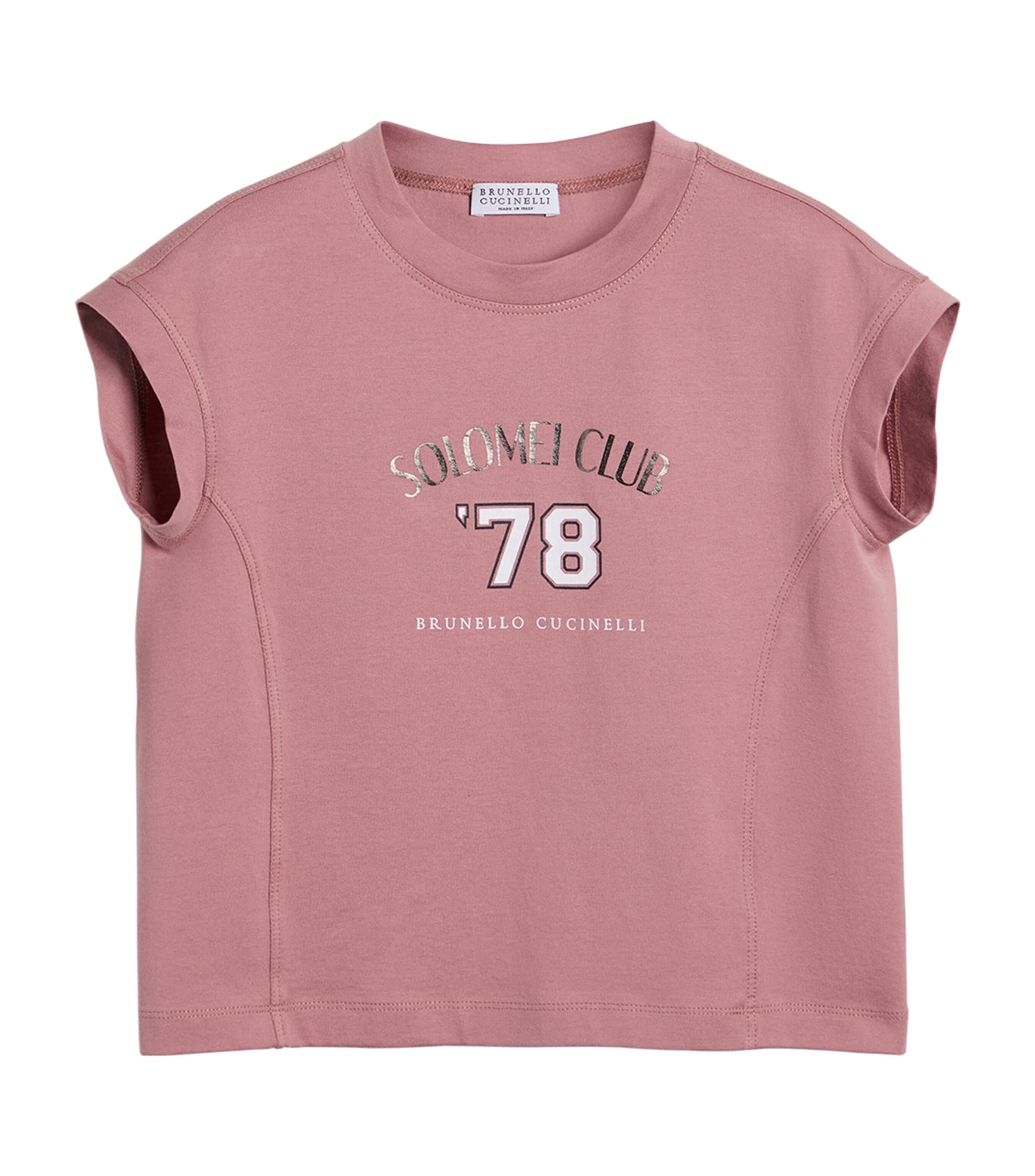 Brunello Cucinelli Cotton Jersey Printed T-shirt In Pink
