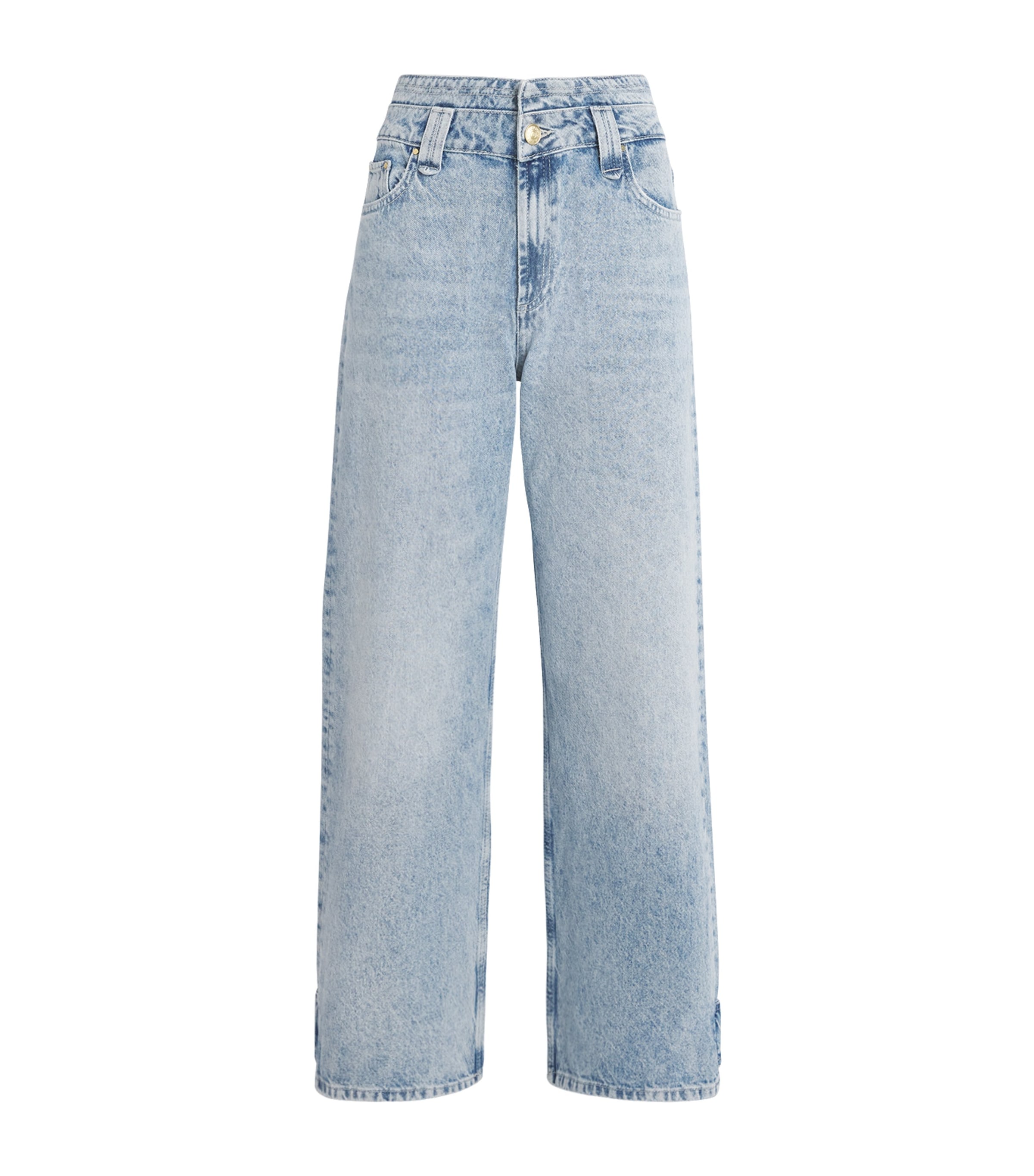 Acid Wash Straight Jeans BLUE DENIM Image 1