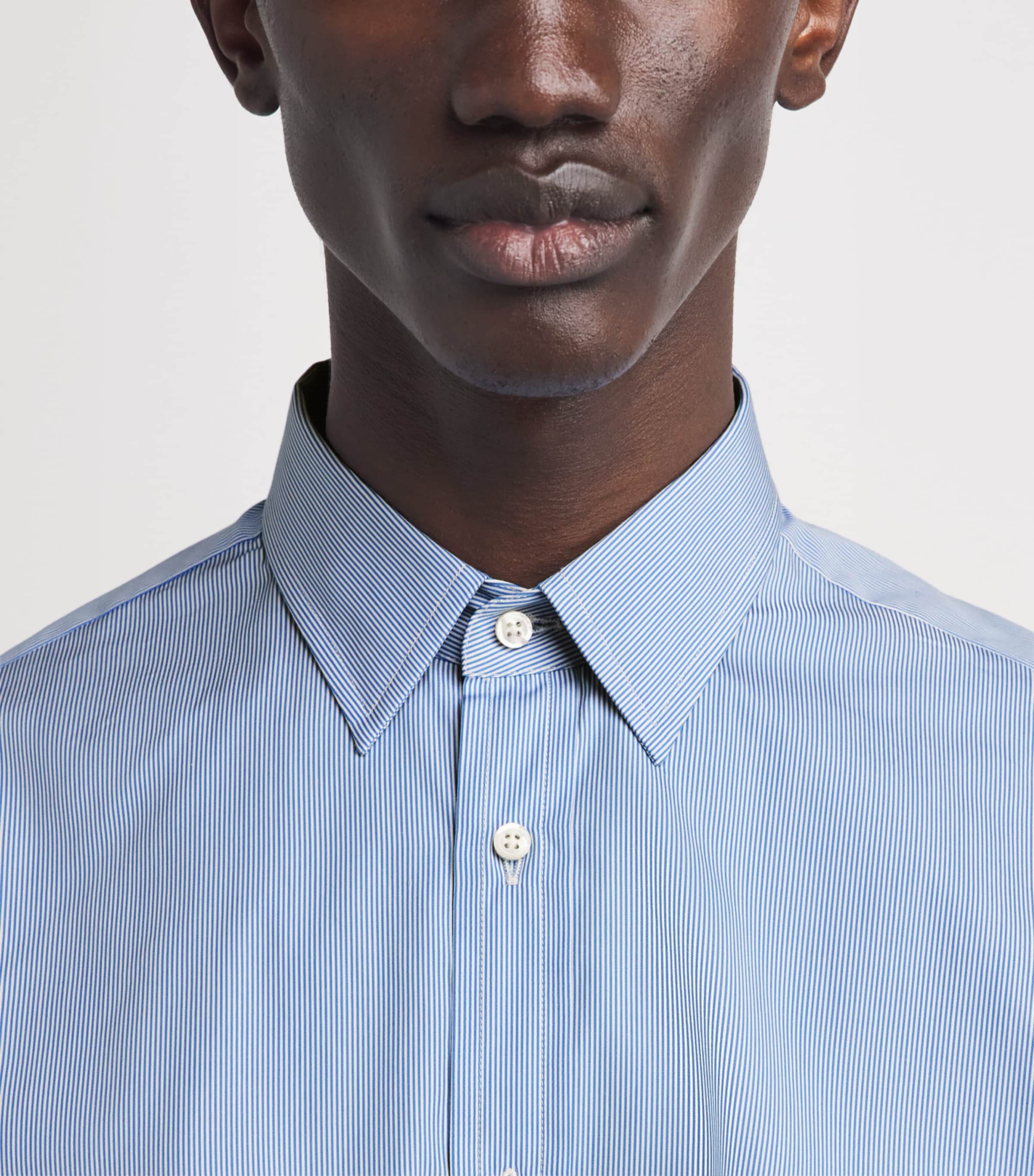 Ralph Lauren Purple Label Mens Cotton Stripe Philip Shirt Blue Image 3
