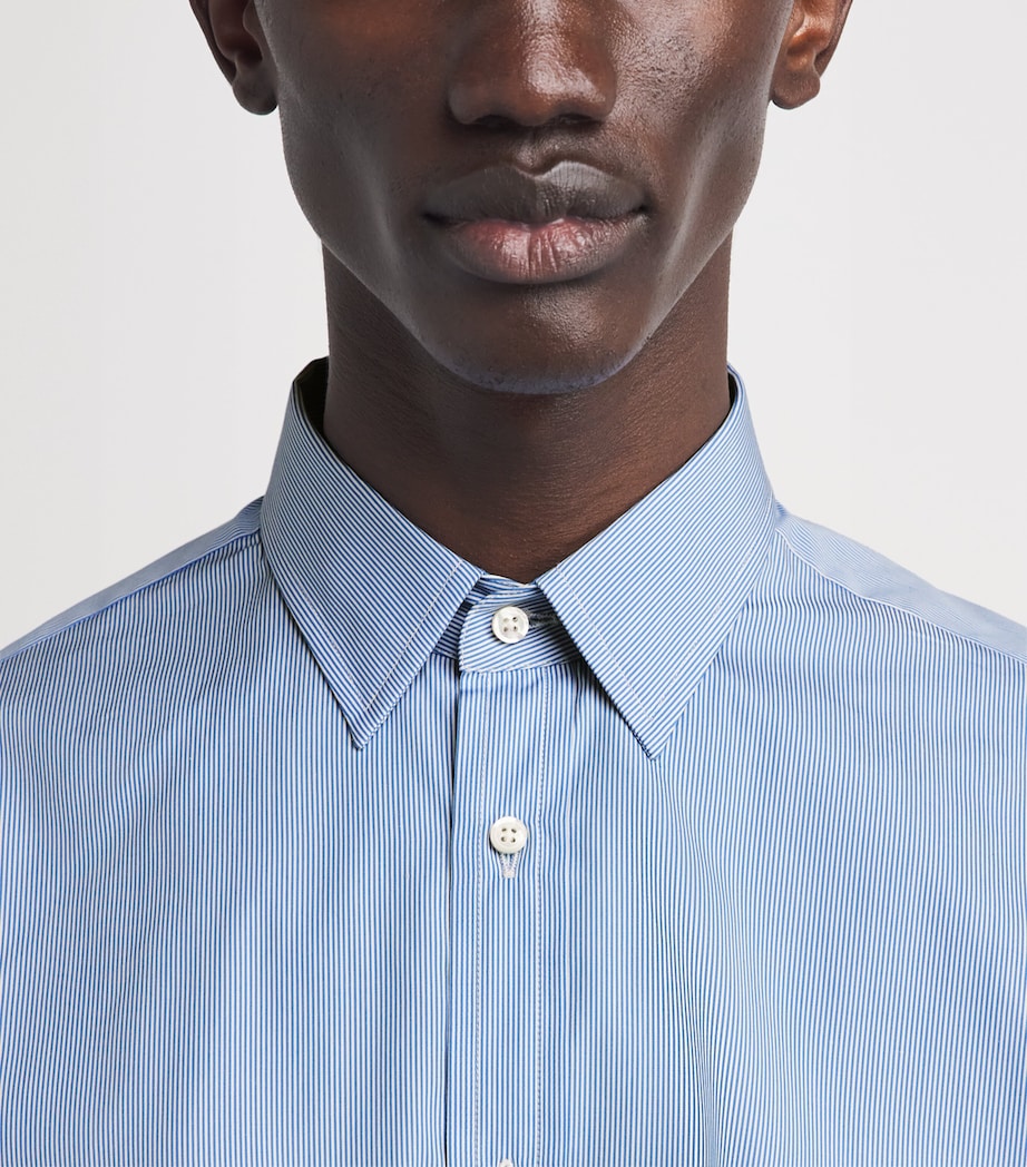 Ralph Lauren Purple Label Mens Cotton Stripe Philip Shirt Blue Image 3