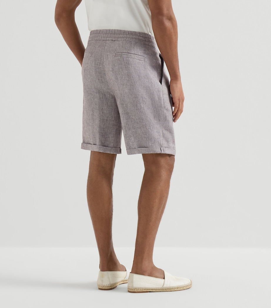 Brunello Cucinelli Mens Hemp-Linen Bermuda Shorts Image 4
