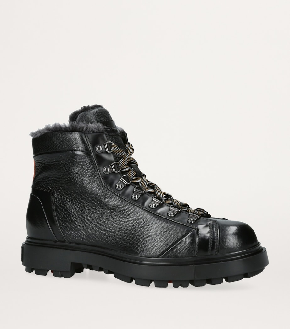 Leather St. Moritz Hiking Boots BLACK Image 3