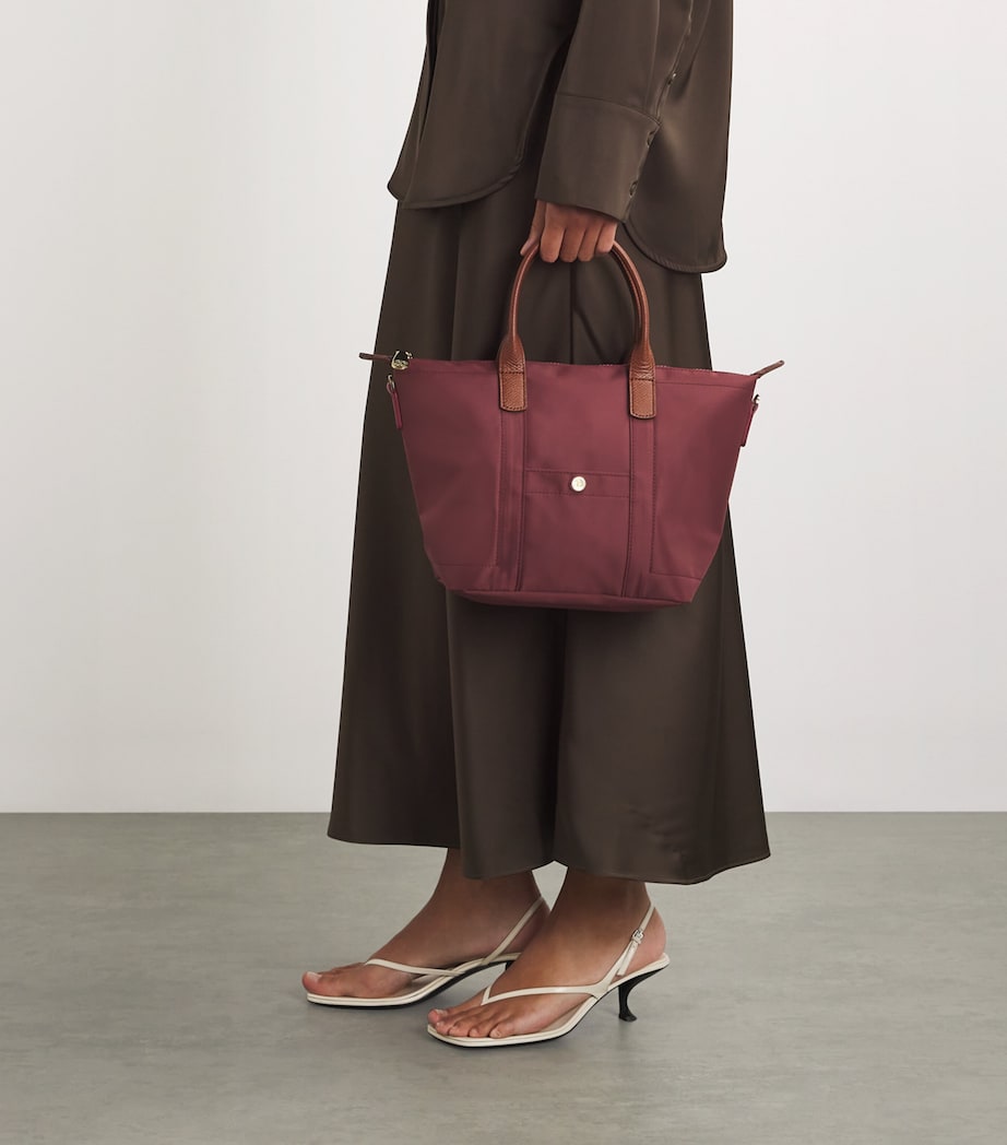 Harrods Grab Nylon Tote Bag Oxblood Image 2