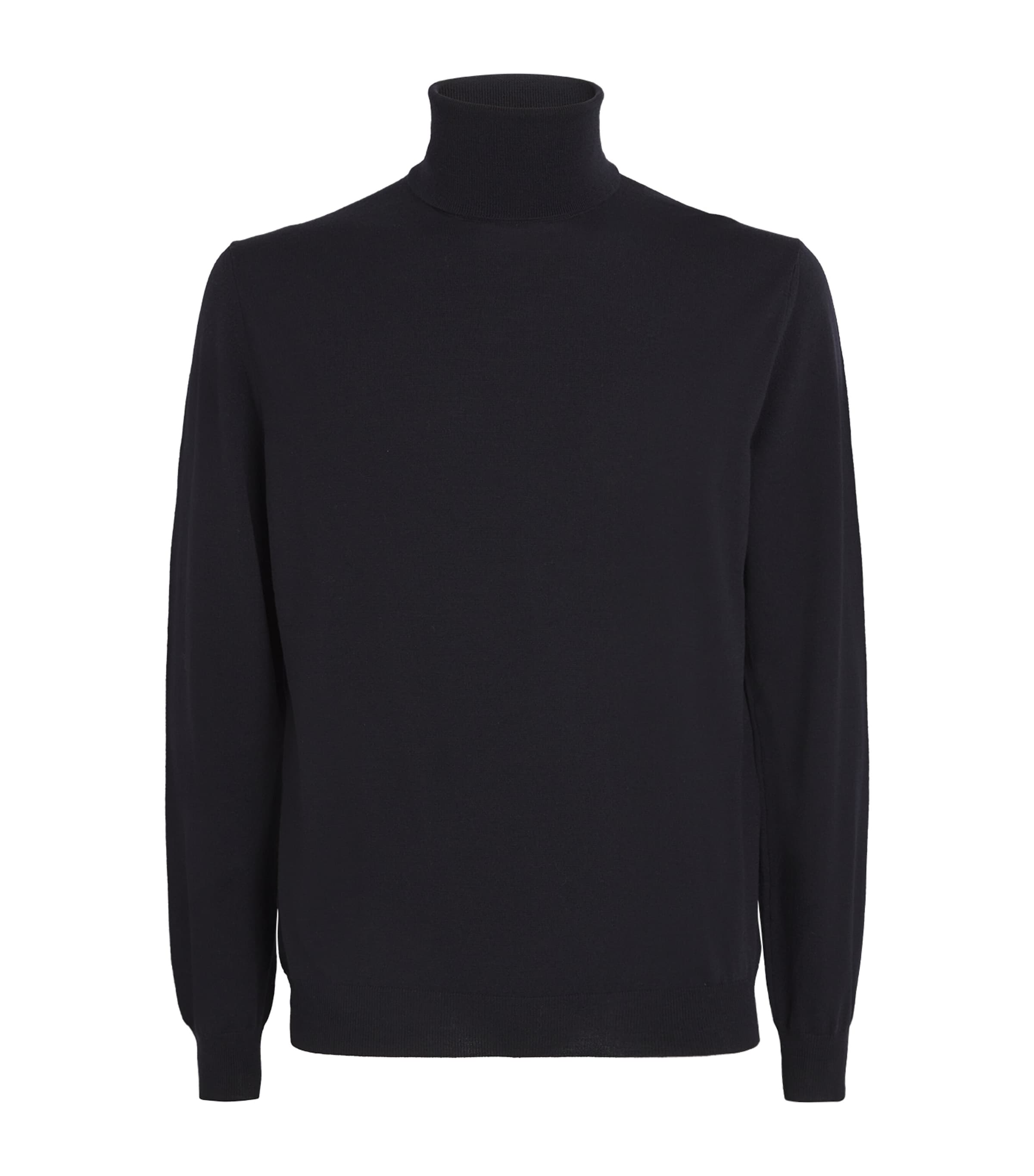 Slowear Stretch-virgin Wool Turtleneck Sweater In Black