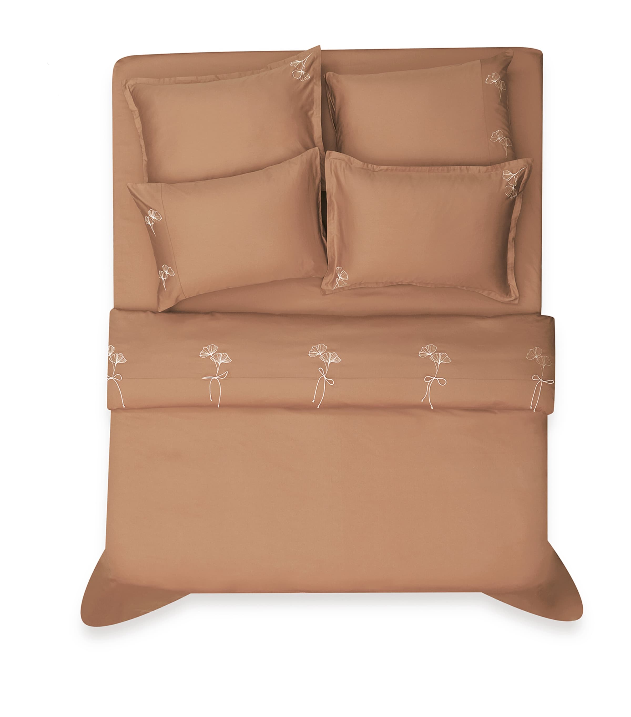 Hamam Organic Cotton Sateen Core Super King Fitted Sheet (180cm x 200cm) Caramel Image 2