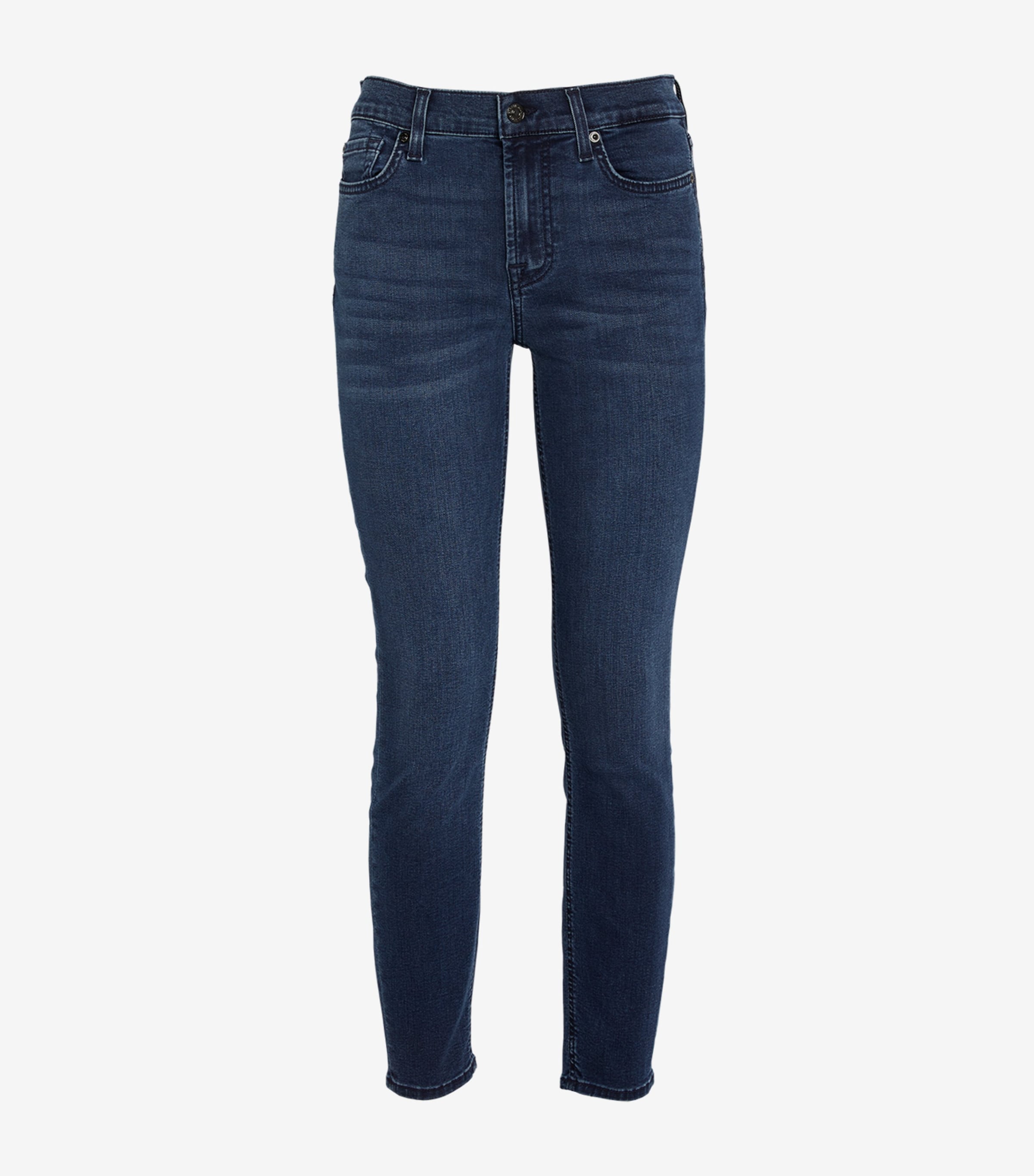 Shop 7 For All Mankind Bair Ankle Skinny Mid-rise Jeans In Blue