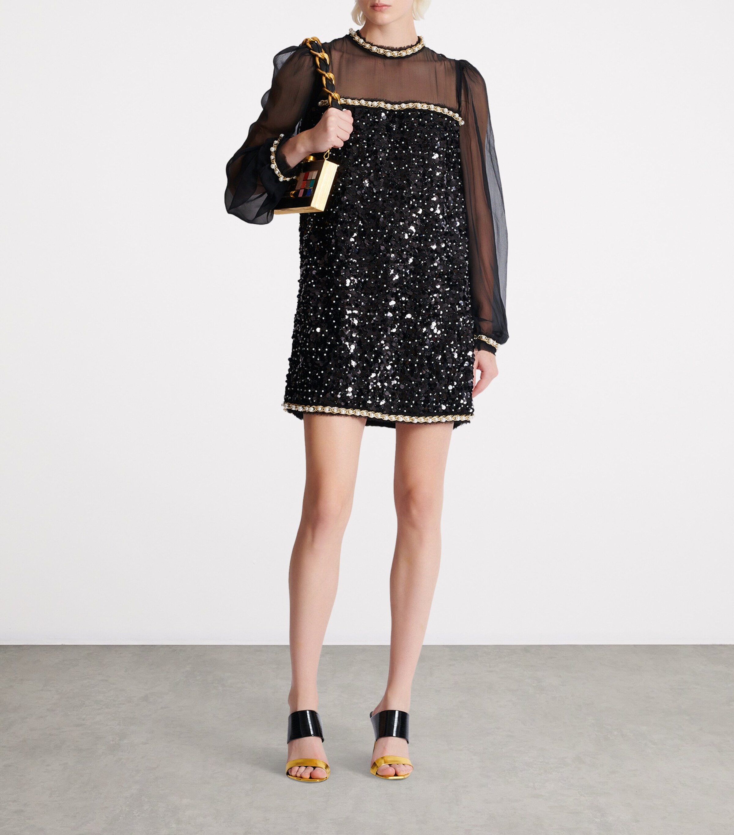 Embellished Mini Dress EEL BLACK Image 6
