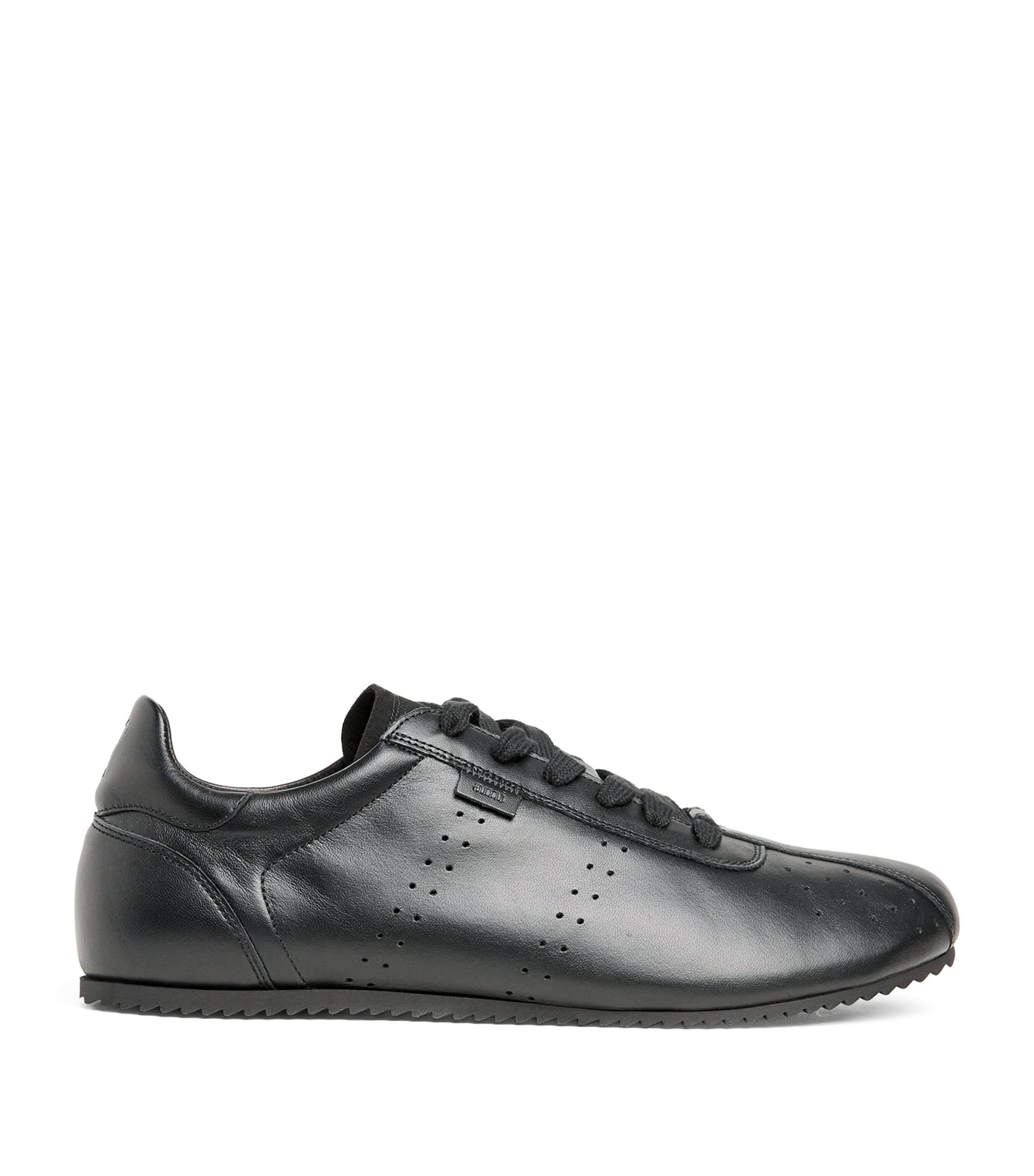 Ami Alexandre Mattiussi Nappa Leather Step Sneakers In Black