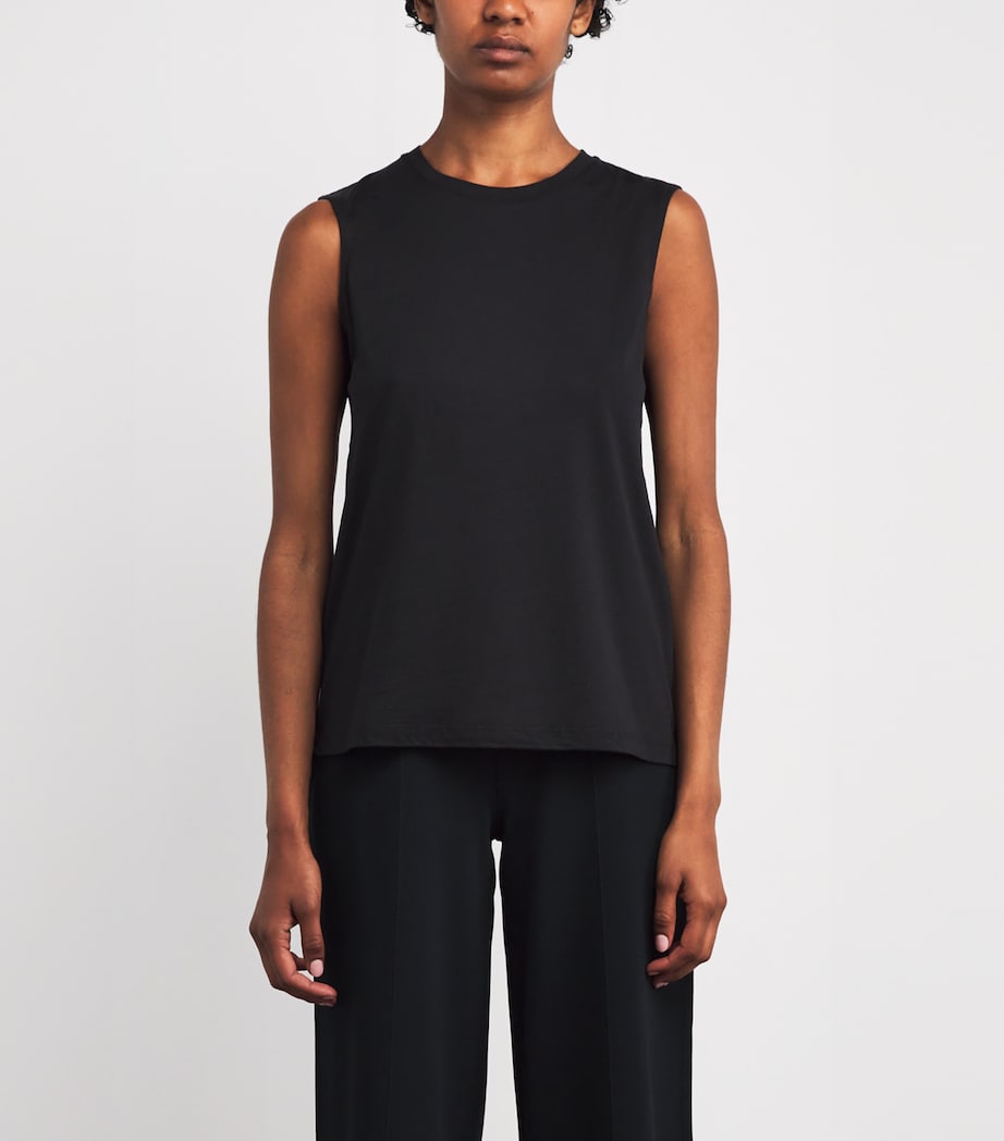 Cotton-Silk Tank Top BLACK Image 3