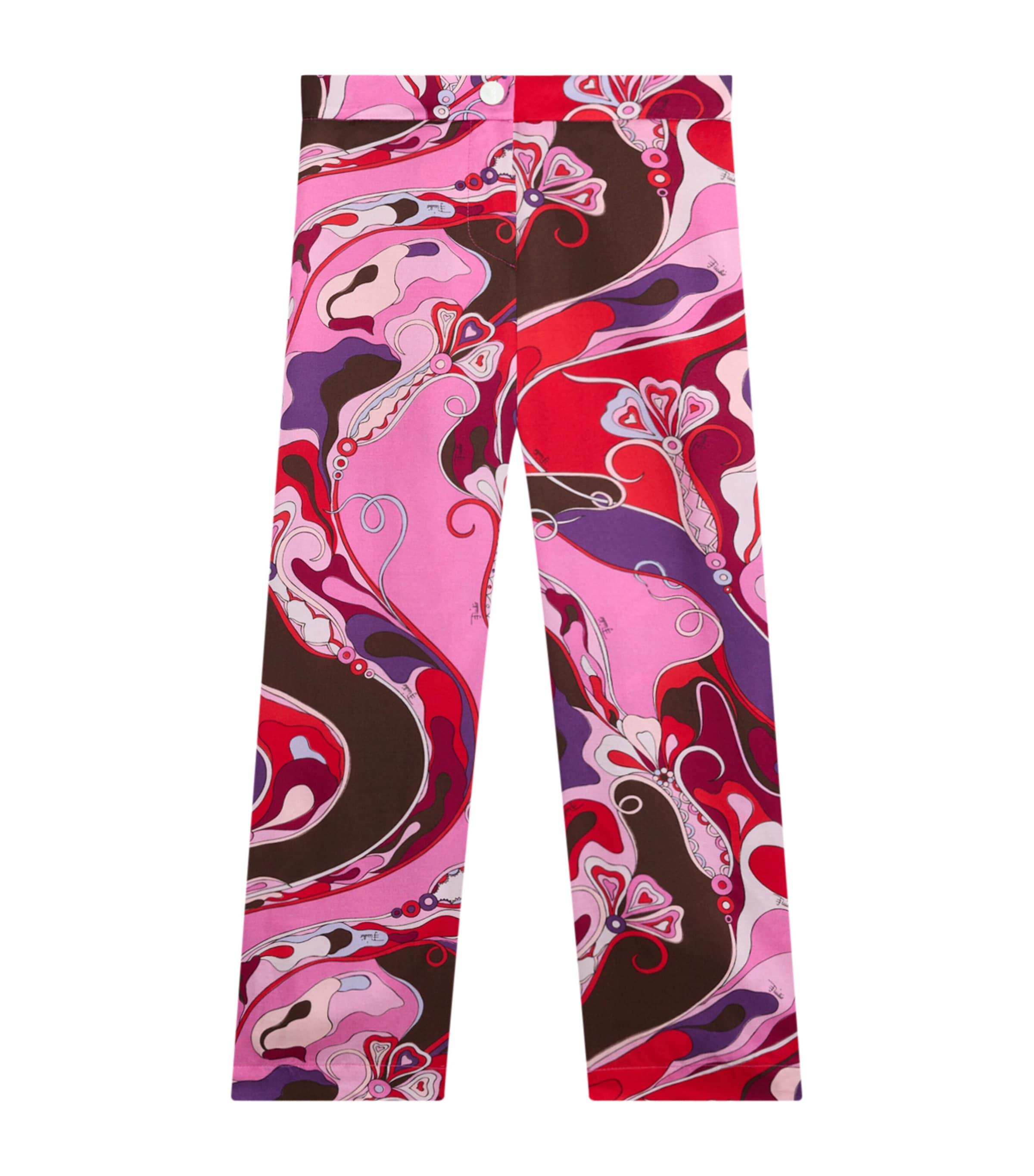 Pucci Junior Orchidee Print Trousers In Multi