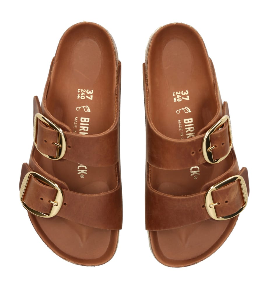 Leather Arizona Big Buckle Sandals BROWN Image 4