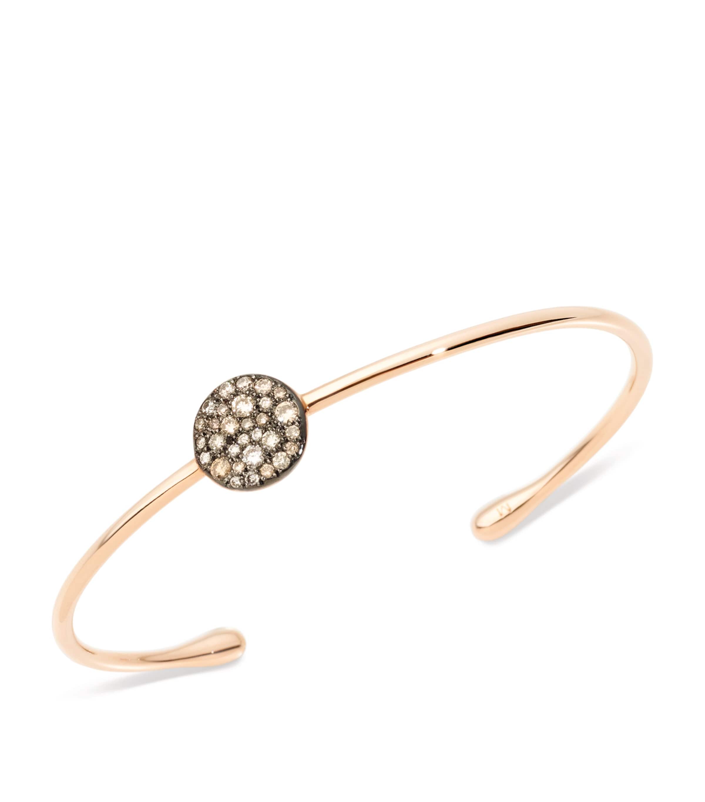 Pomellato Rose Gold And Brown Diamond Sabbia Bangle In Rose Gold