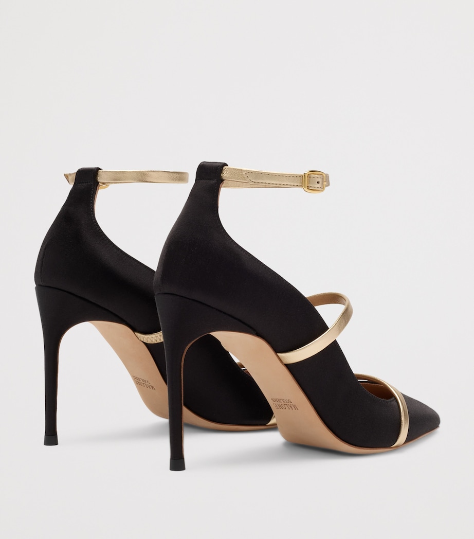 Malone Souliers Satin Diaz Heeled Pumps 90 Black Image 4