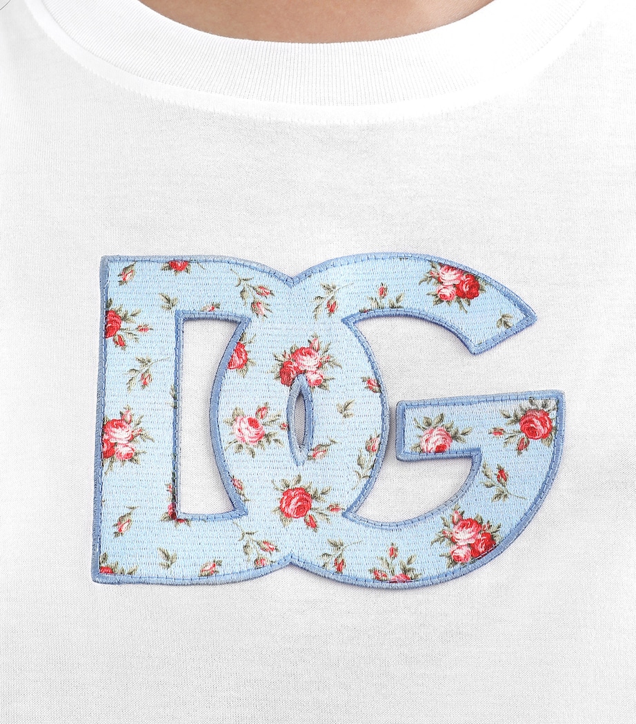 Dolce&Gabbana Womens Cotton DG Millennials Appliqué T-Shirt Opti Image 5