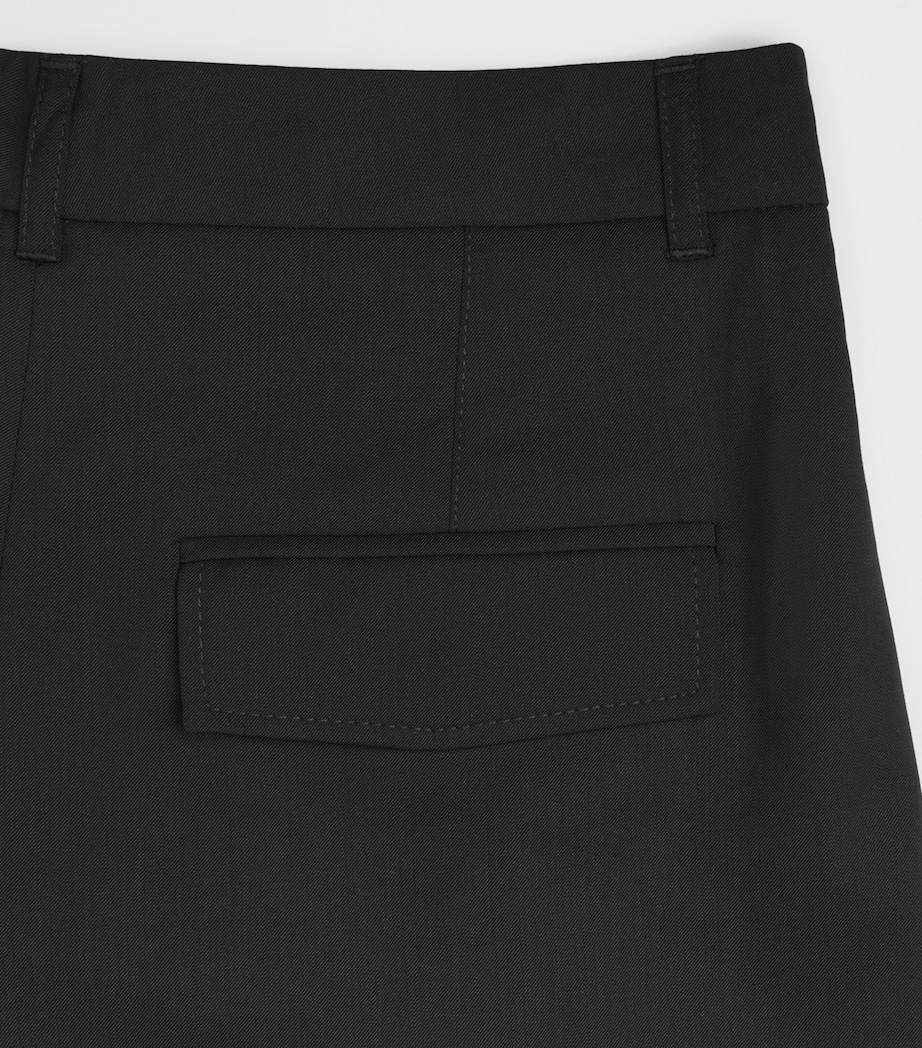 Wool Tapered Trousers BLACK Image 5