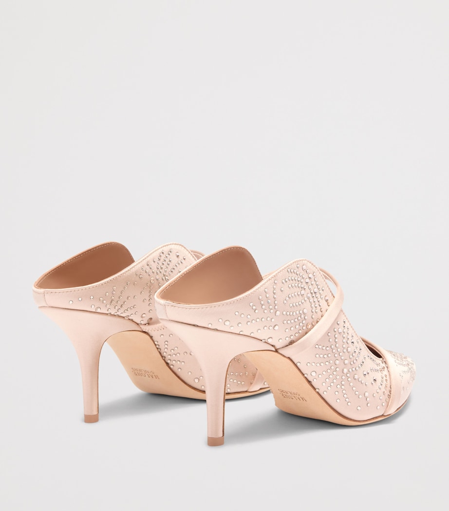 Malone Souliers Satin Crystal-Embellished Maureen Heeled Mules 70 Champagne Image 4