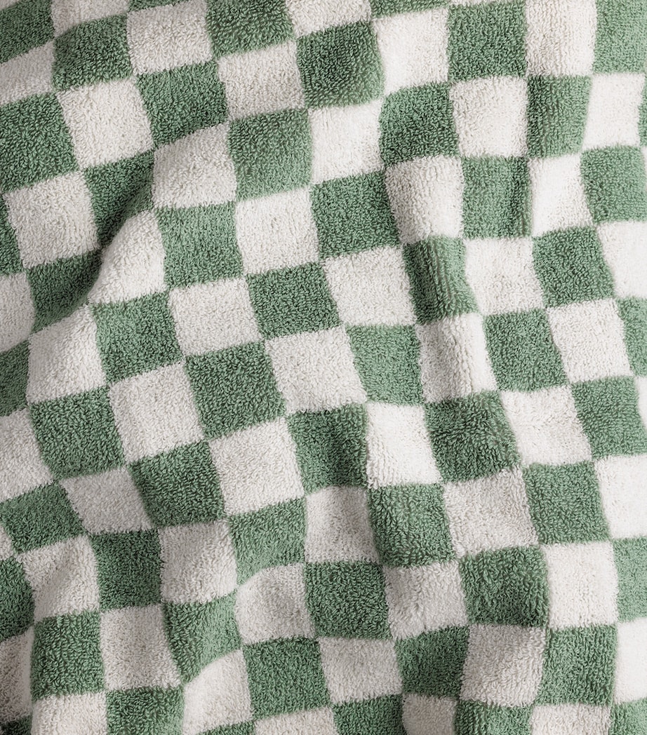 Check Roman Beach Towel (90cm x 170cm) SAGE / CHALK Image 5