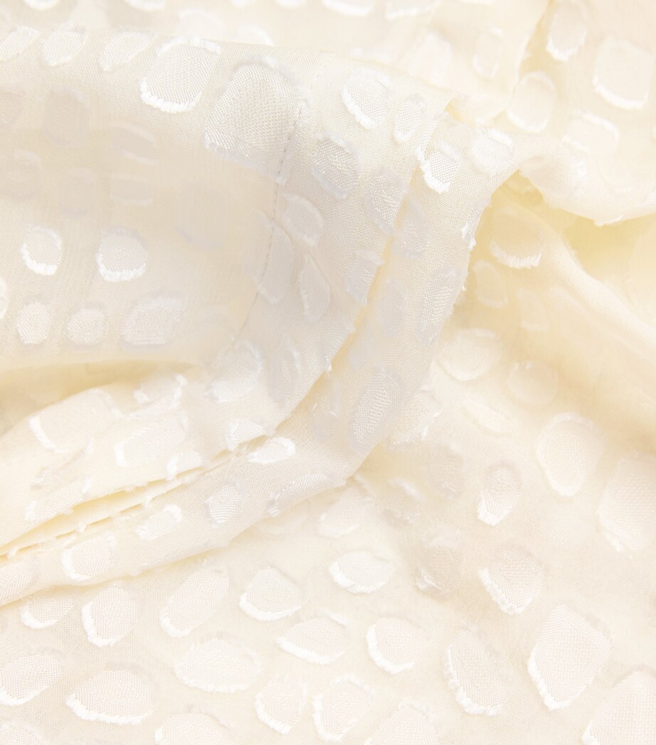 Silk-Blend Pepita Blouse LATTE FOAM Image 5