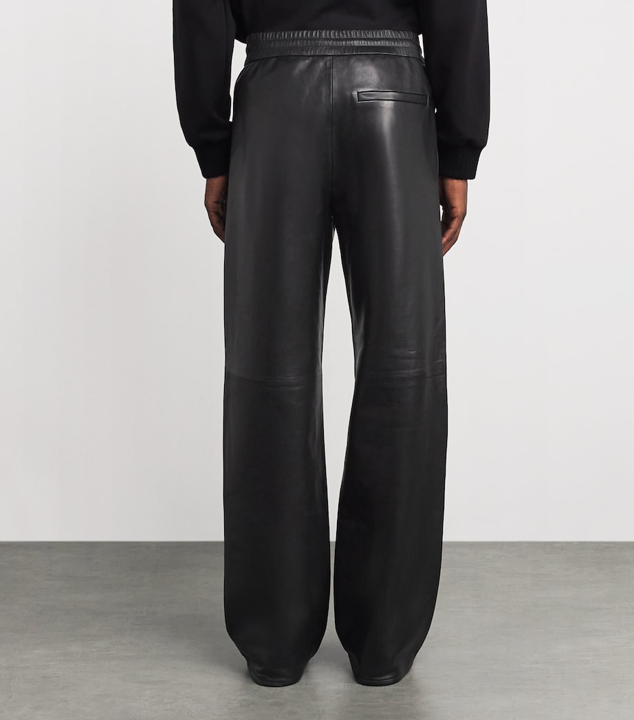 Leather Track Sweatpants BLACK Image 4
