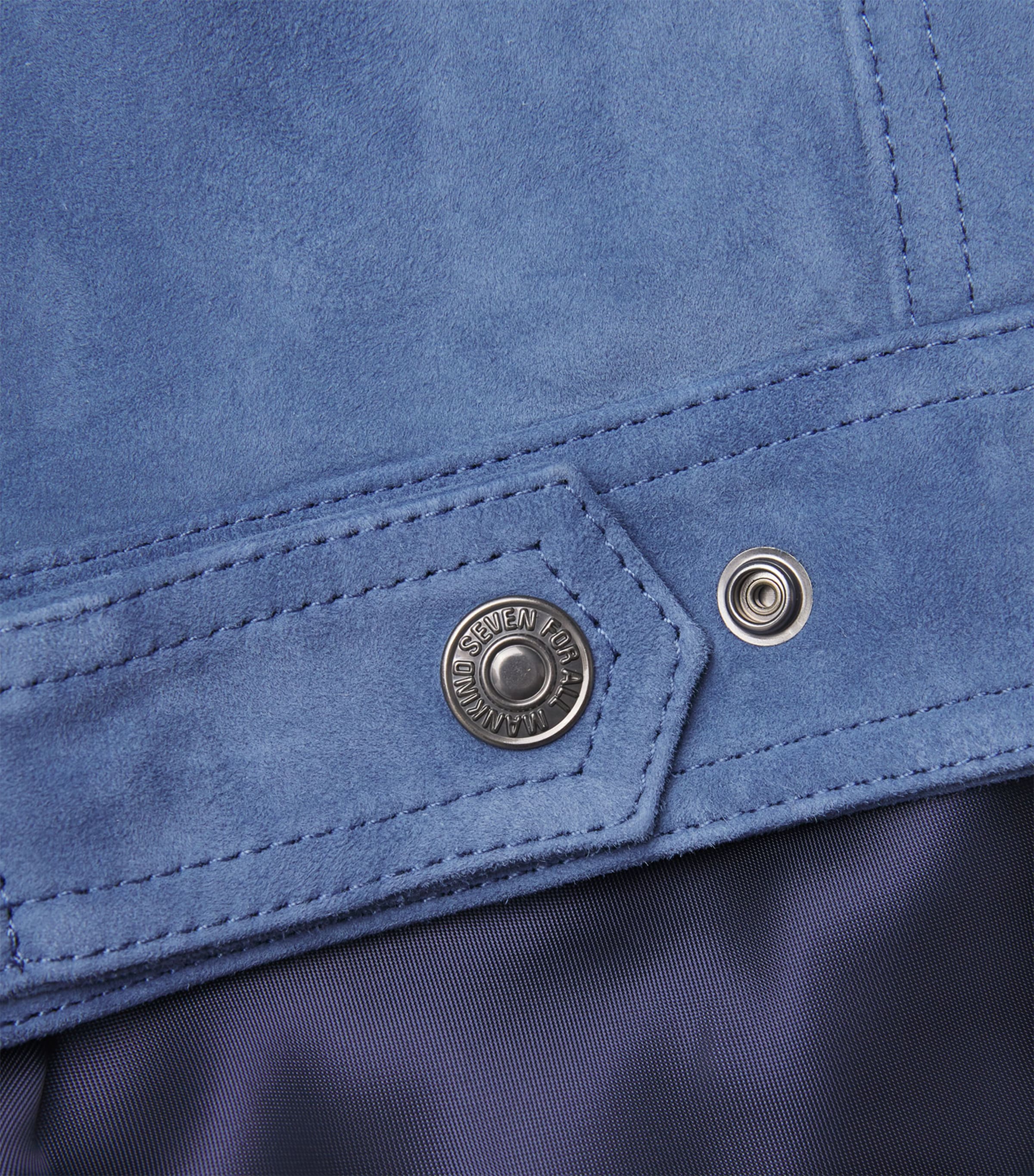 Suede Trucker Jacket DUSTY BLUE Image 5