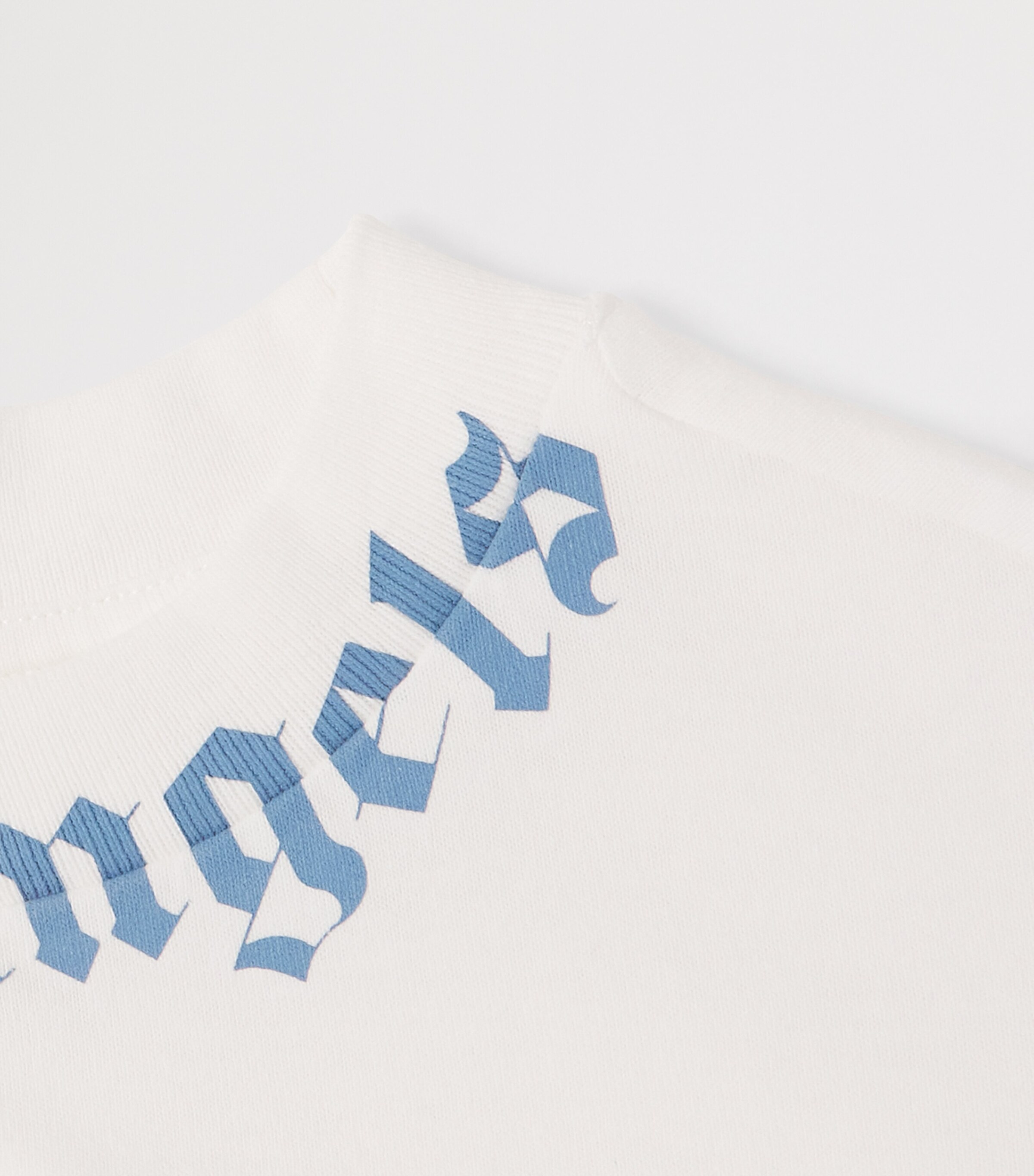 Palm Angels Kids Cotton Neck Logo T-Shirt (4-12+ Years) Light Blue Image 3