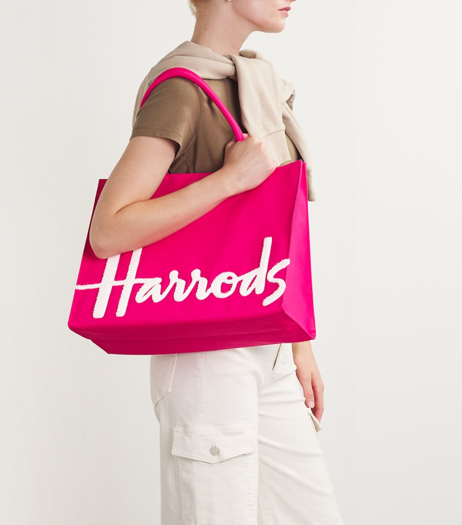 Large Cotton Logo Tote Bag BRIGHT PINK Image 2