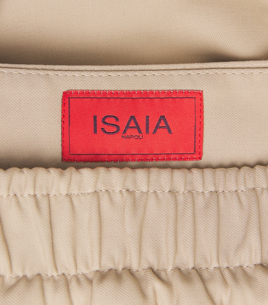 Isaia Mens Cotton-Silk Pleated Shorts Image 6