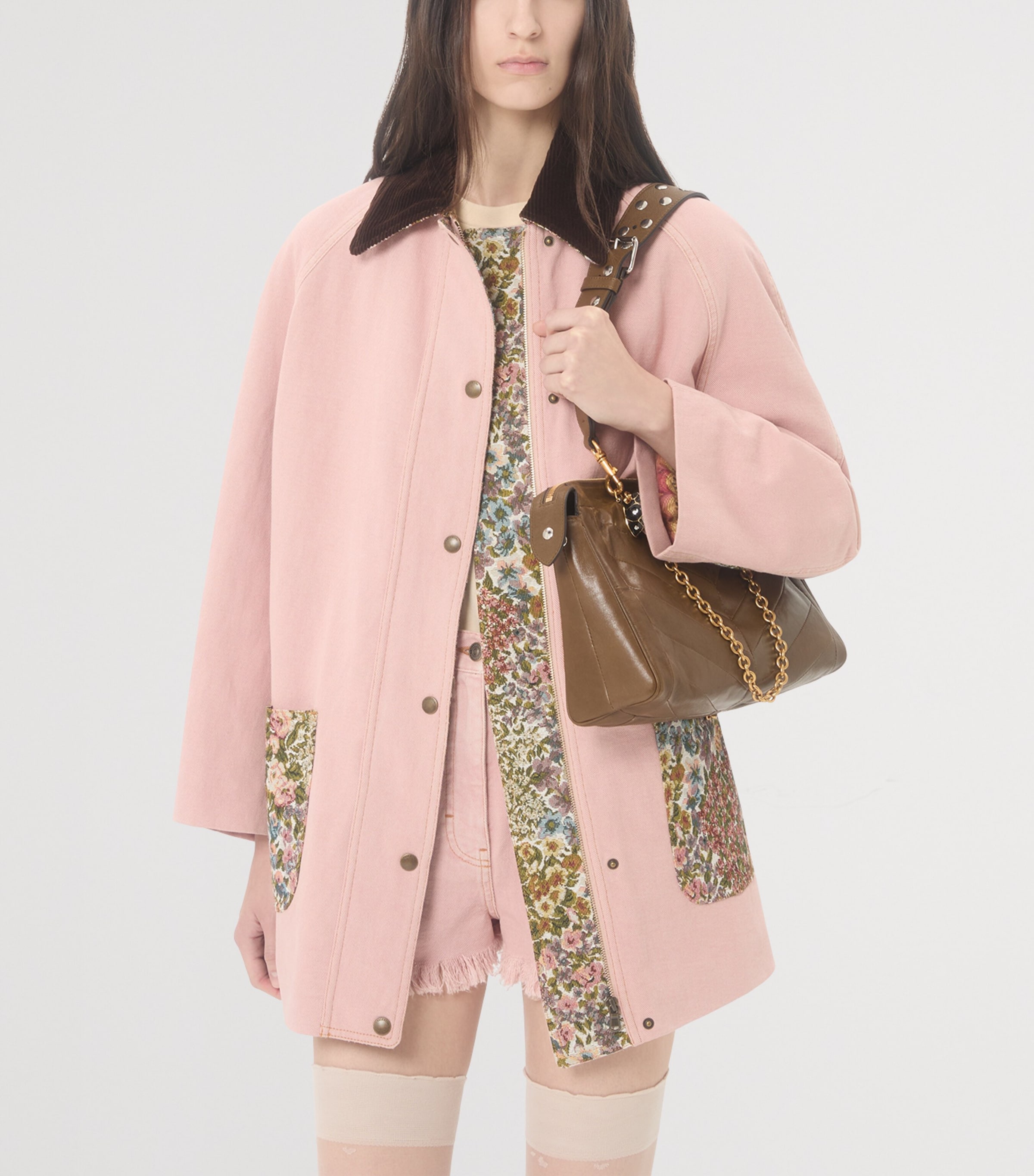 Cotton-Linen Denim Barn Jacket O45 Image 6