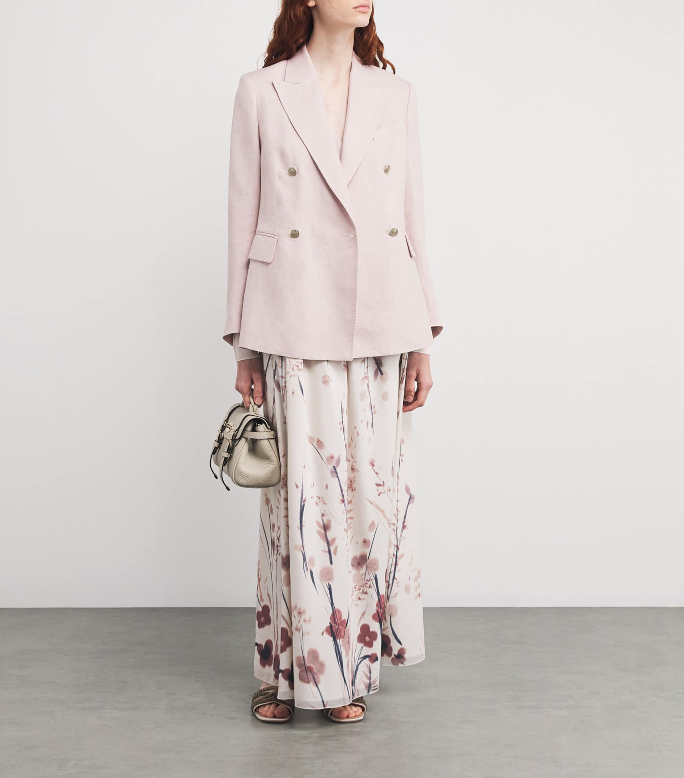 Linen Double-Breasted Blazer NUDE Image 2