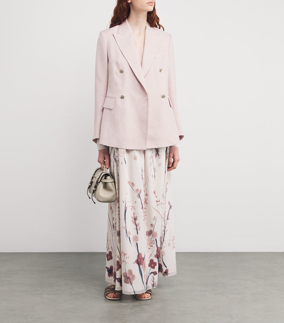 Linen Double-Breasted Blazer NUDE Image 2