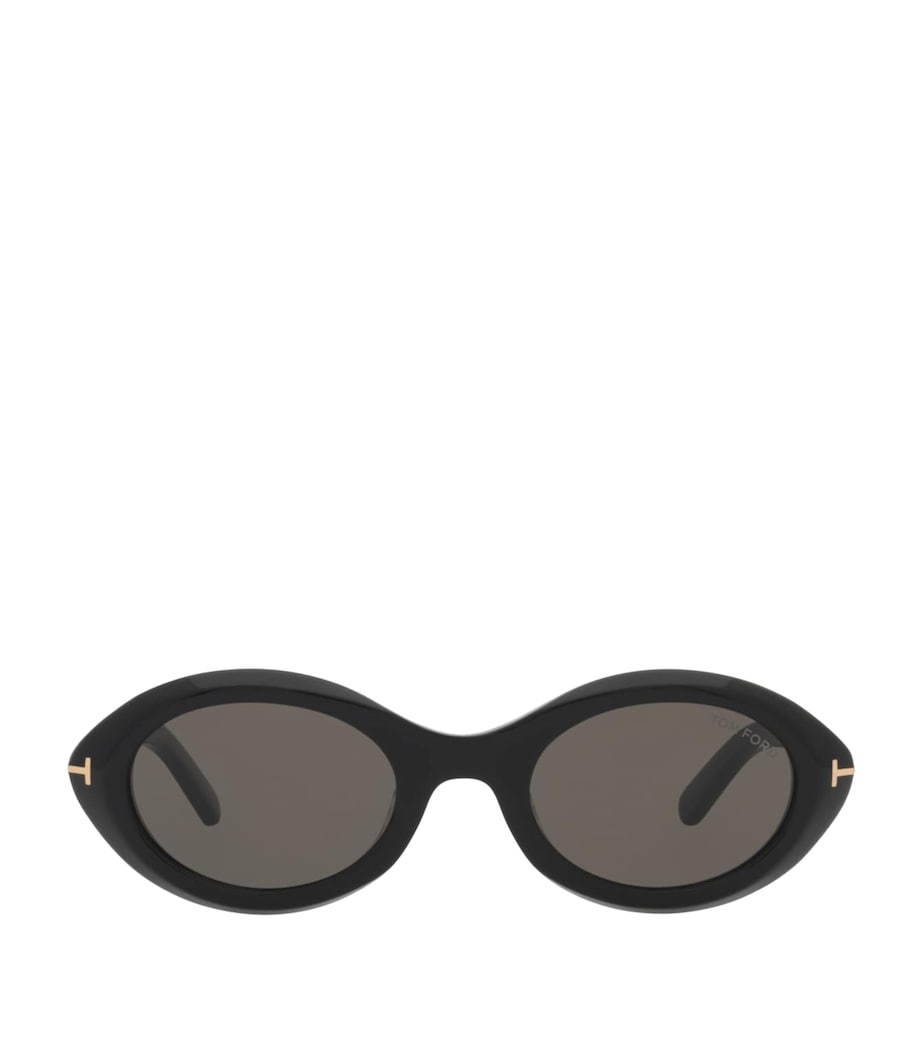 TOM FORD FT1186 Oval Sunglasses Black Image 1