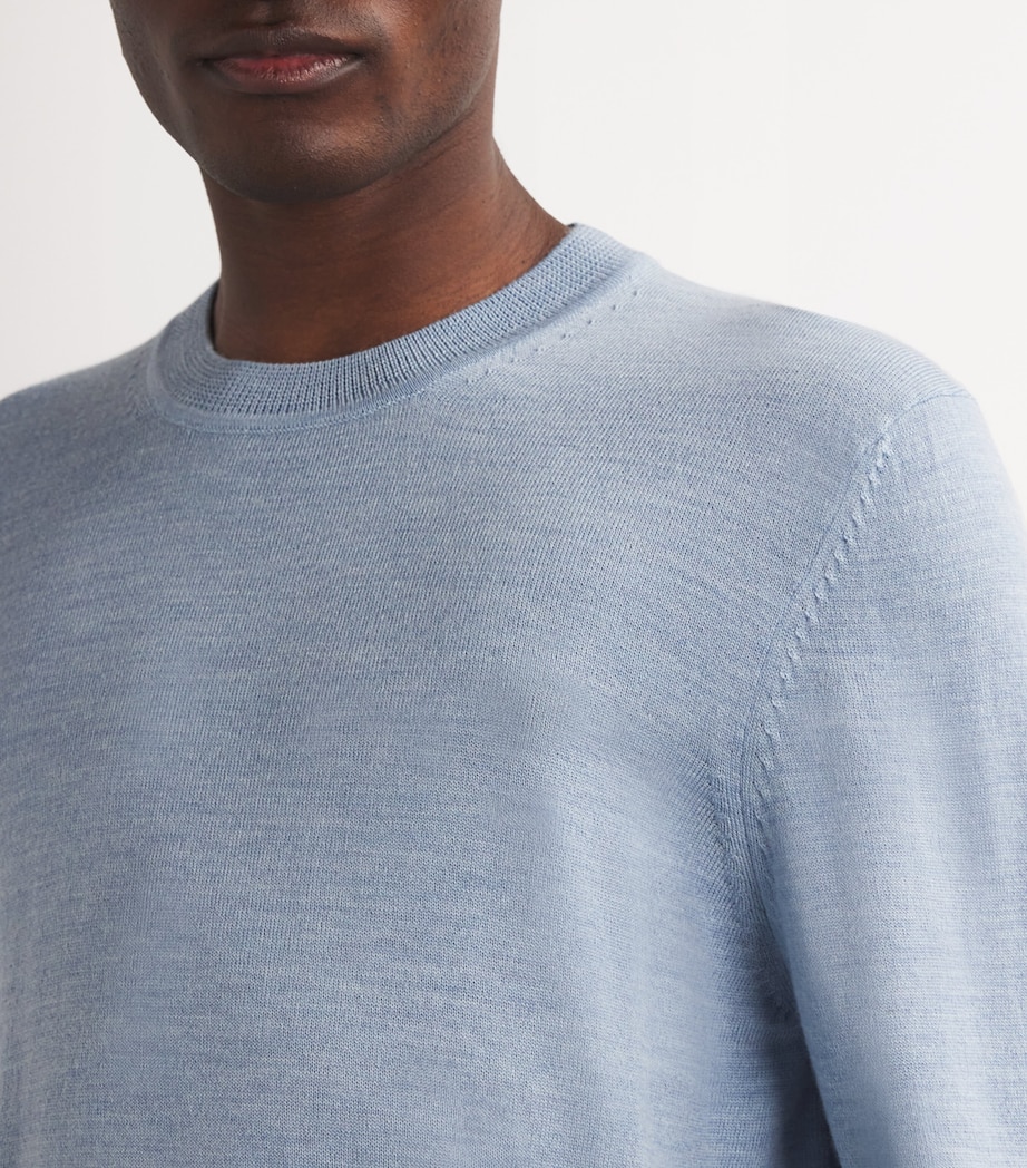 Wool Crew-Neck Sweater POWDER BLUE 201 Image 6