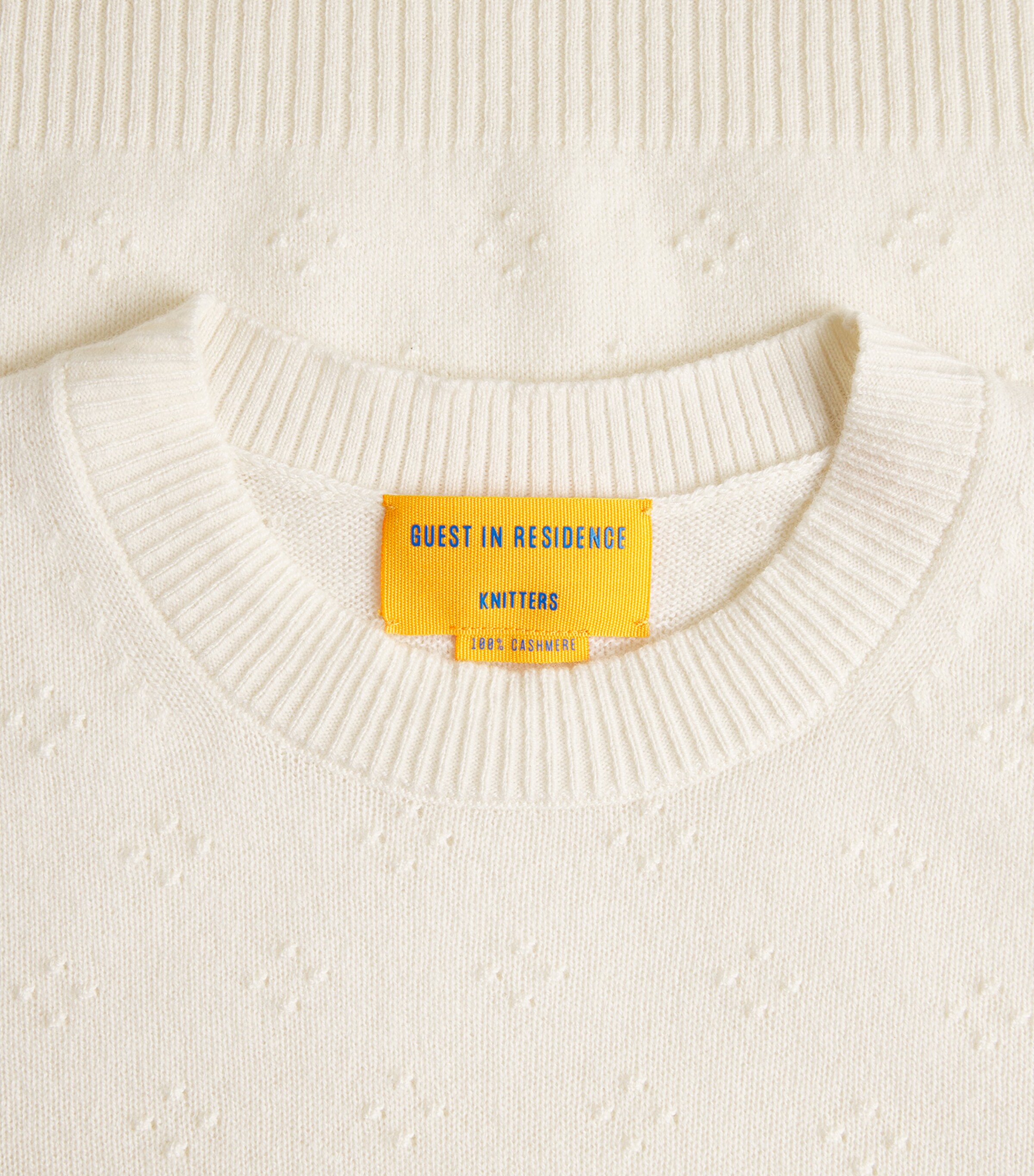 Guest In Residence Womens Cashmere Compass Shrunken Sweater Cre Cream Image 6