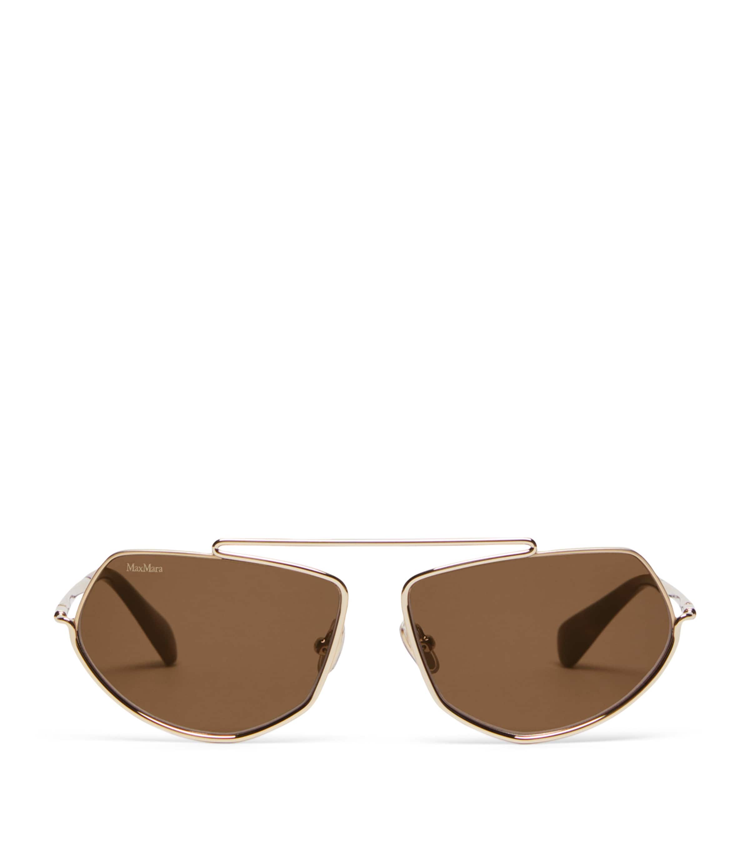 Metal Square Sunglasses BROWN Image 1