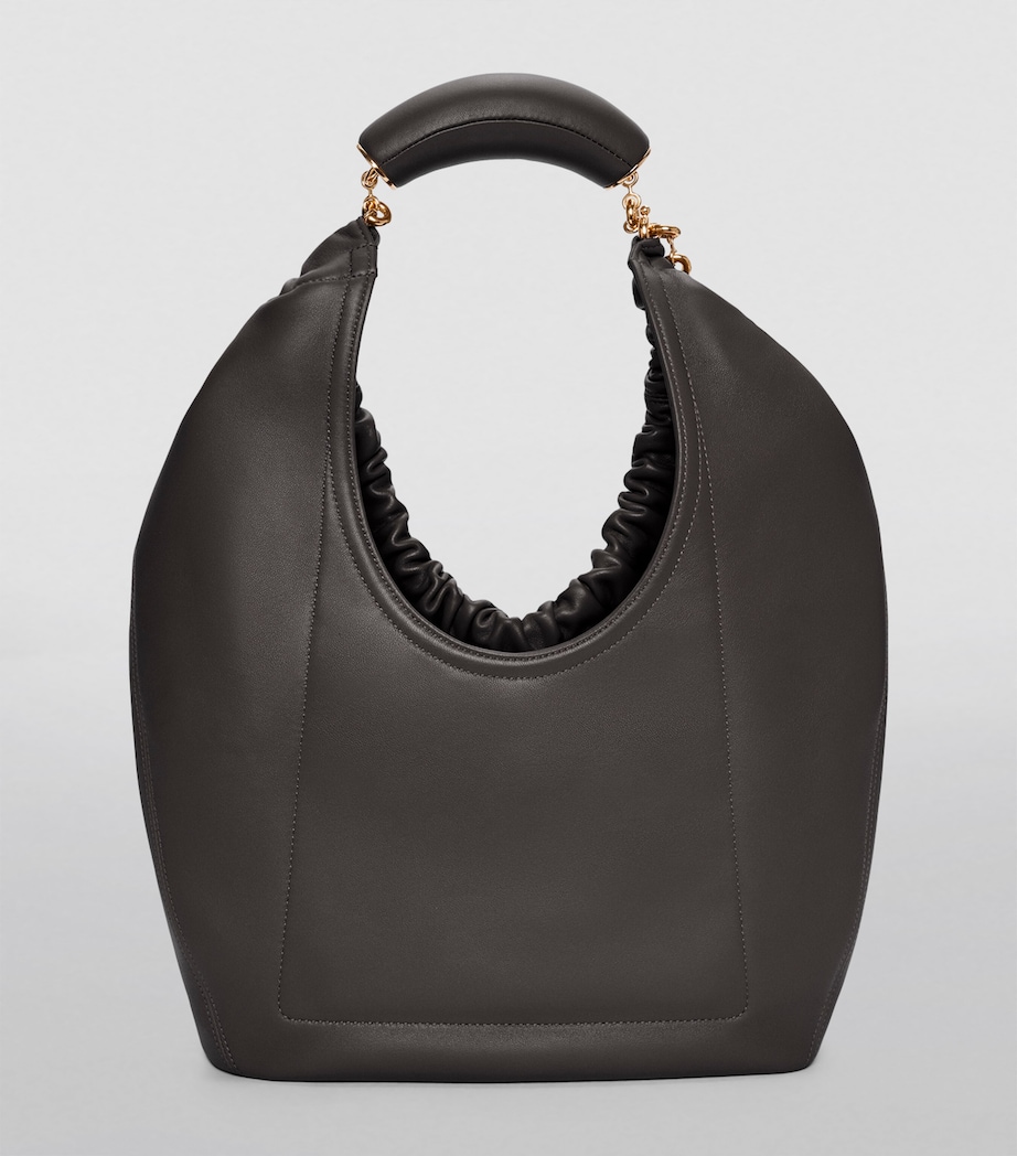 Medium Leather Squeeze Top-Handle Bag BLACK Image 4
