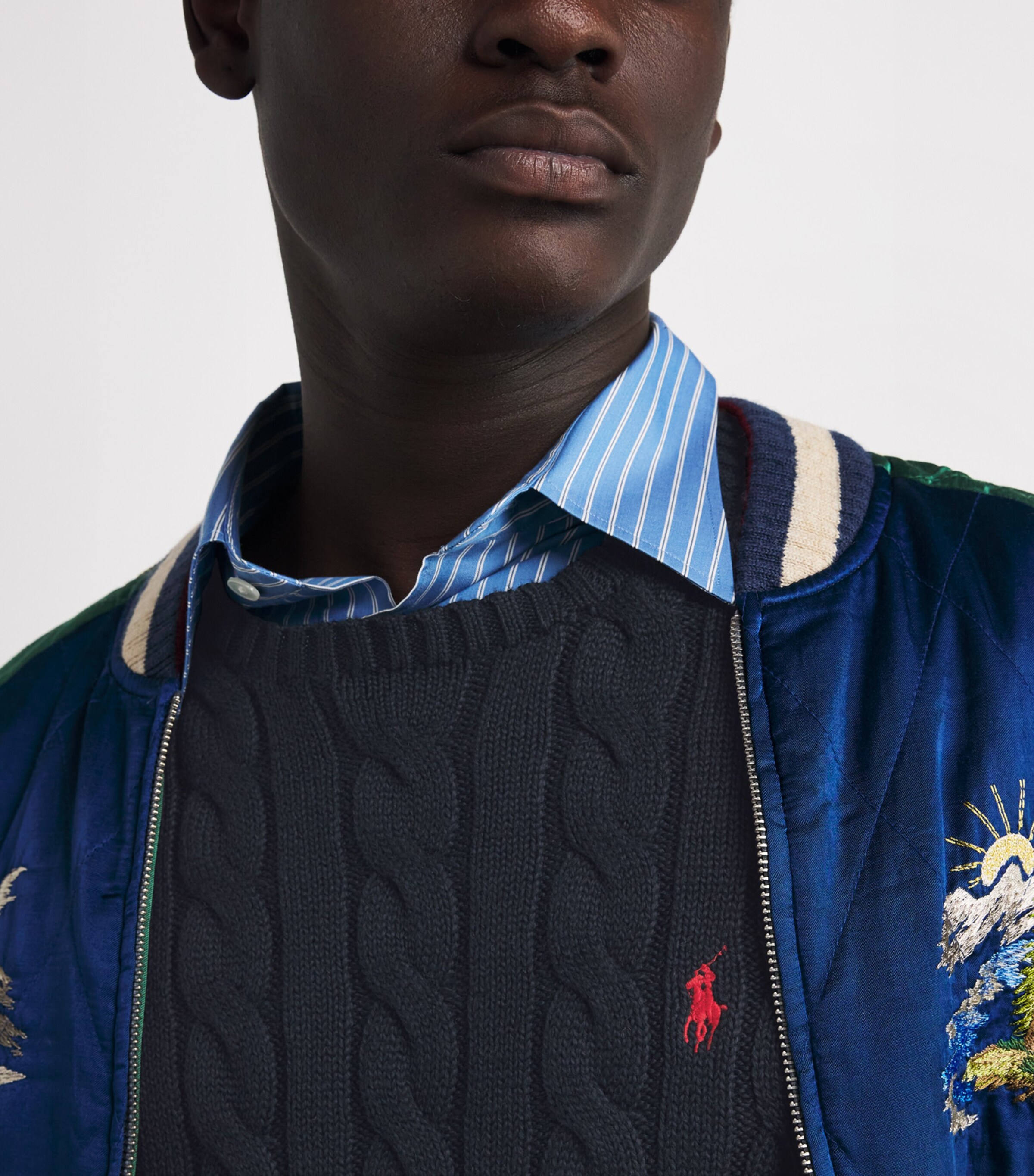 Polo Ralph Lauren Mens Cotton Cable-Knit Sweater Blue Image 6